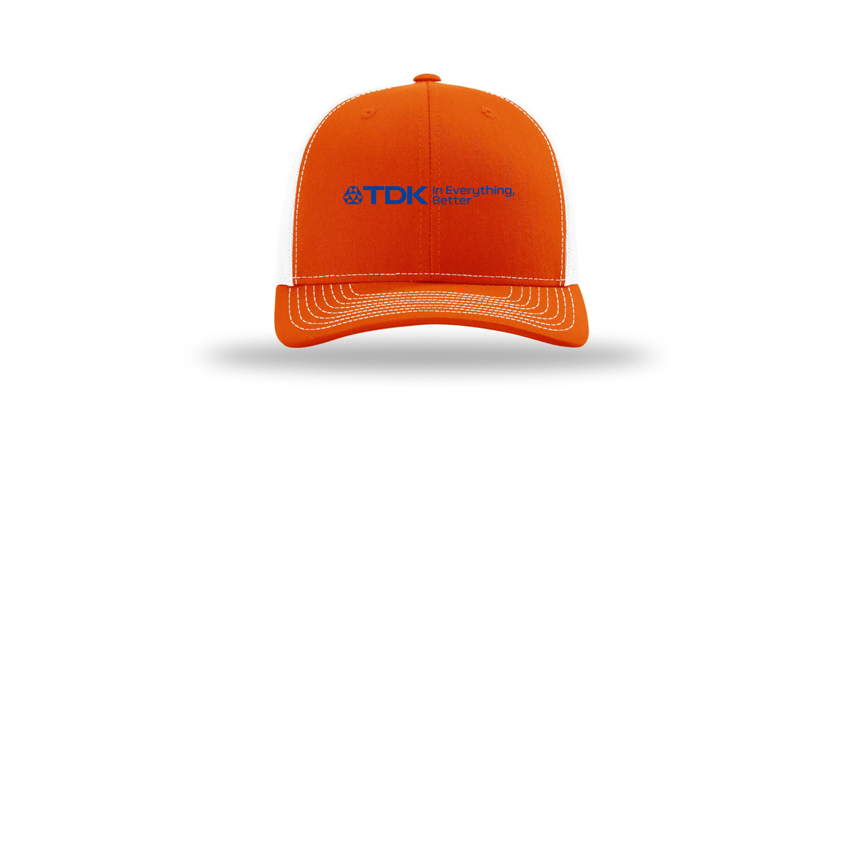 tdk-richardson-trucker-cap-embroidery-capfront-R112-orangewhite-flat-front