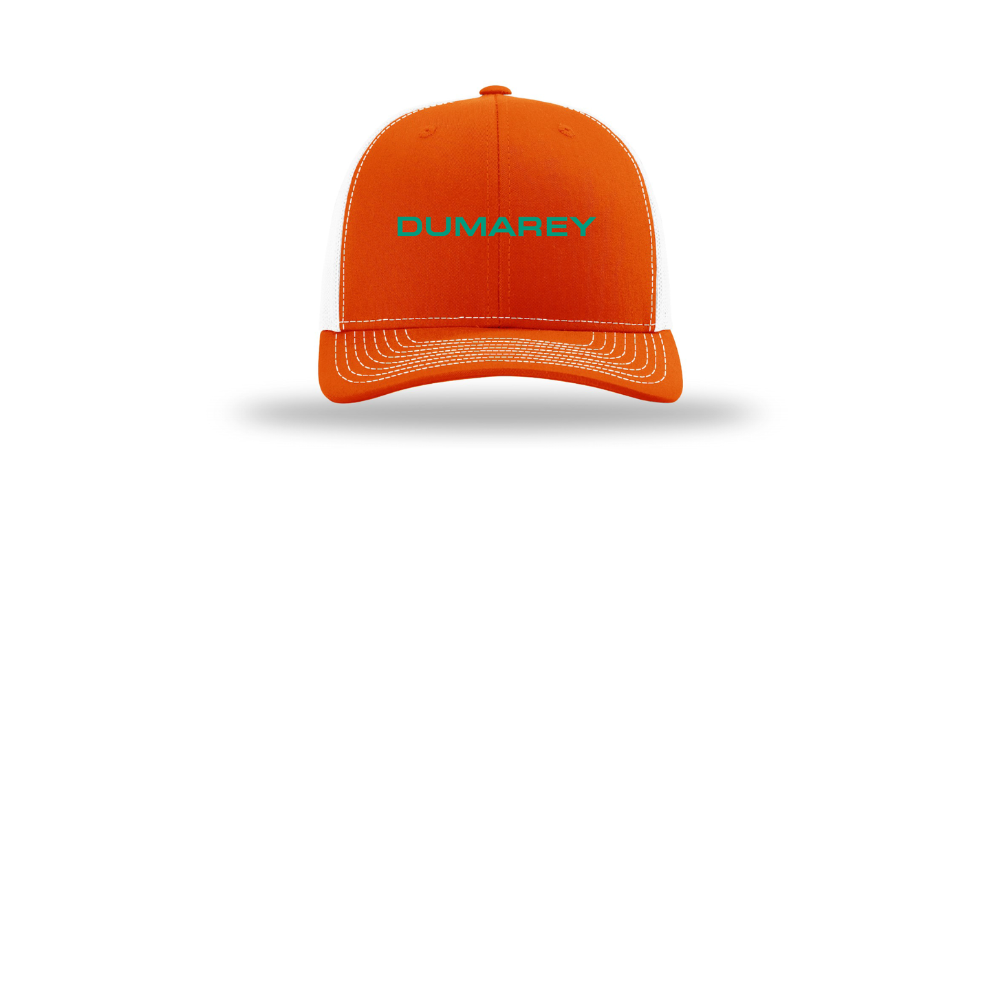 dumarey-richardson-trucker-cap-embroidery-capfront-R112-orangewhite-flat-front