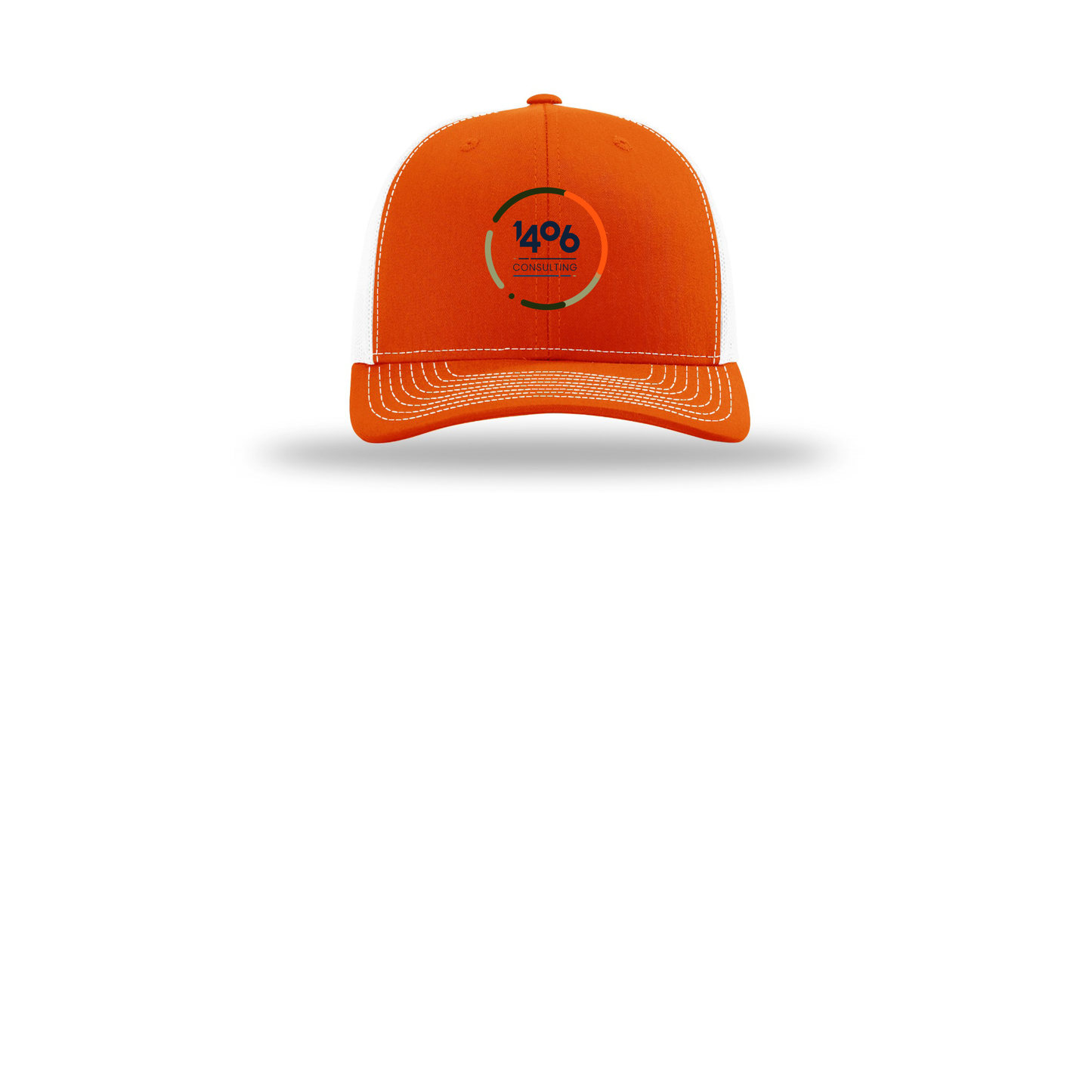 1406consulting-richardson-trucker-cap-embroidery-capfront-R112-orangewhite-flat-front