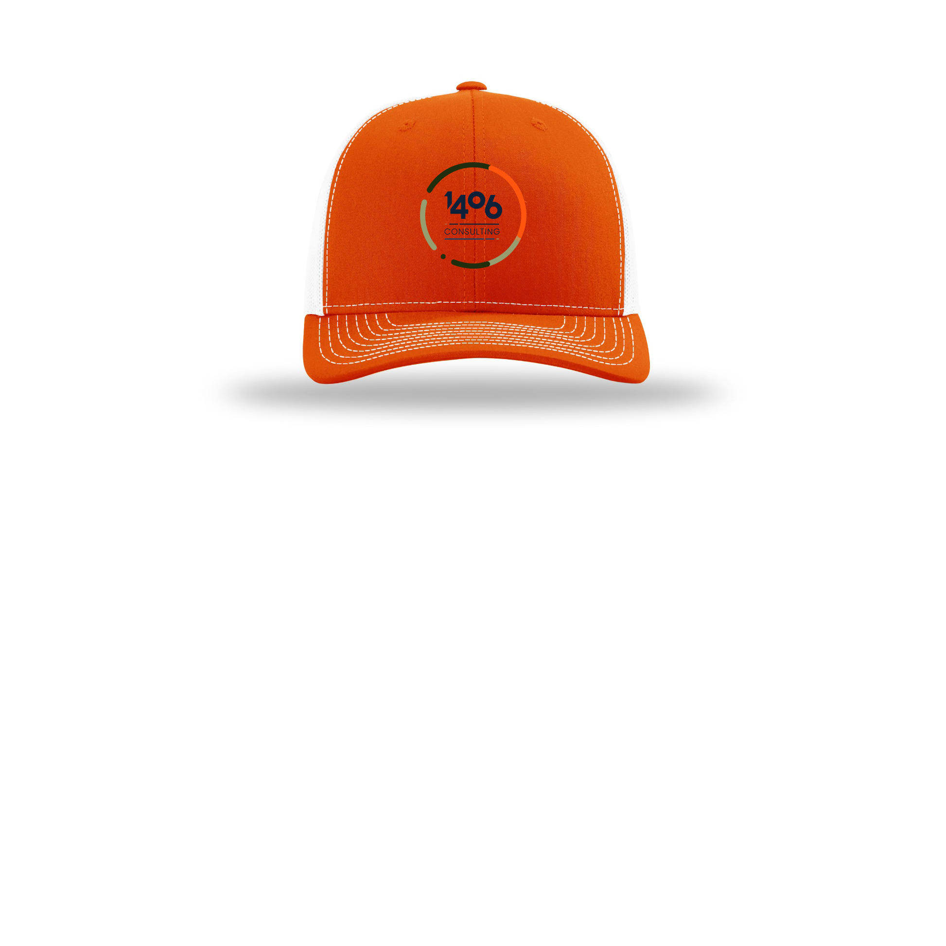 1406consulting-richardson-trucker-cap-embroidery-capfront-R112-orangewhite-flat-front