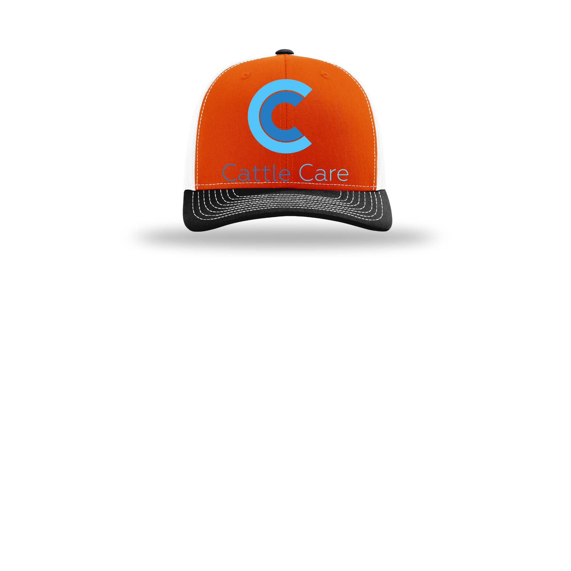 cattle-care-richardson-trucker-cap-embroidery-capfront-R112-orangewhiteblack-flat-front
