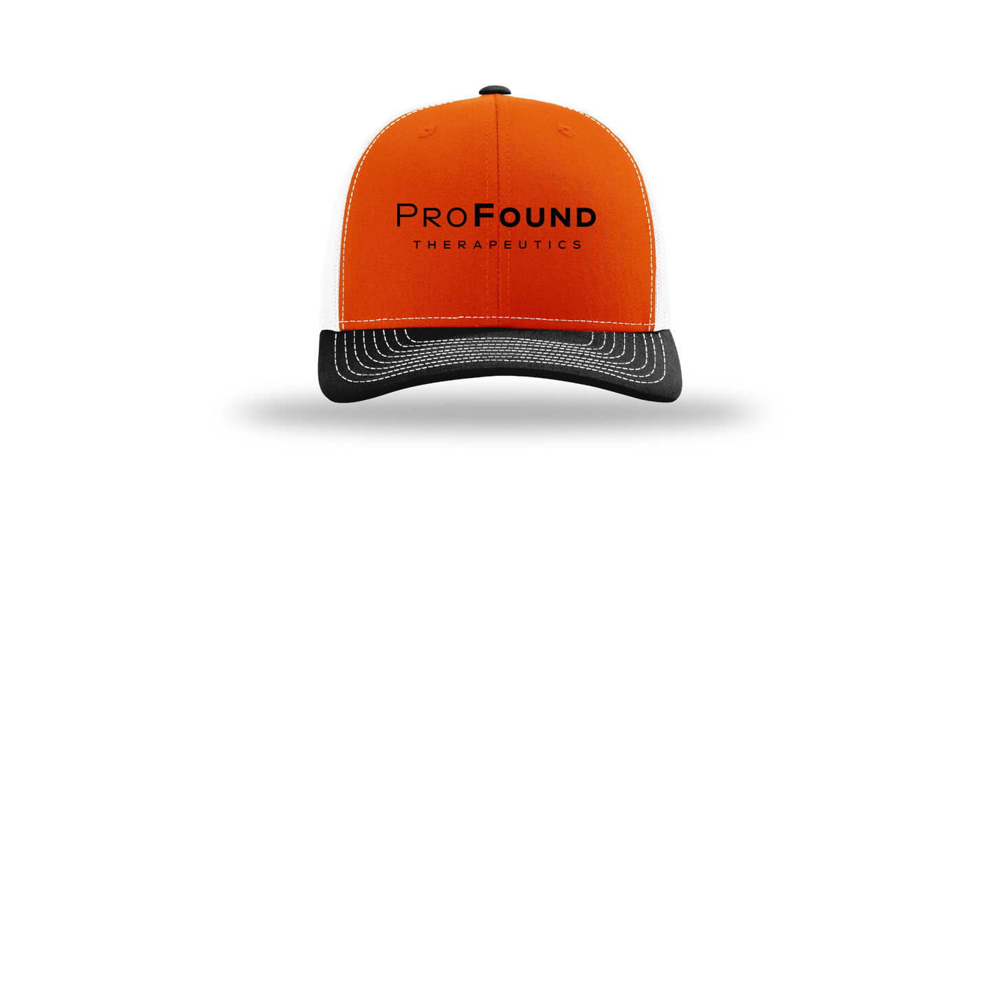 profoundtx-richardson-trucker-cap-embroidery-capfront-R112-orangewhiteblack-flat-front