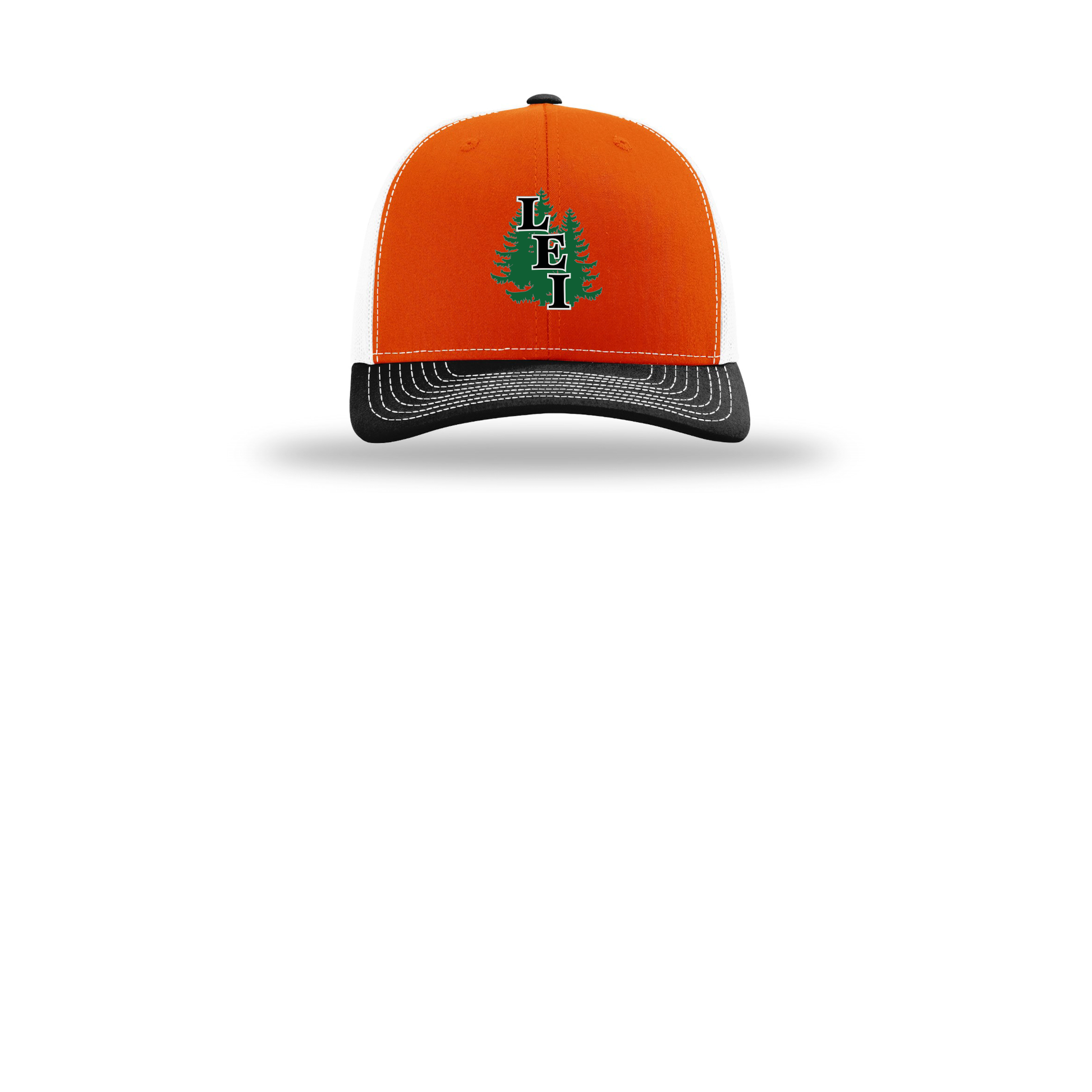 leisite-richardson-trucker-cap-embroidery-capfront-R112-orangewhiteblack-flat-front