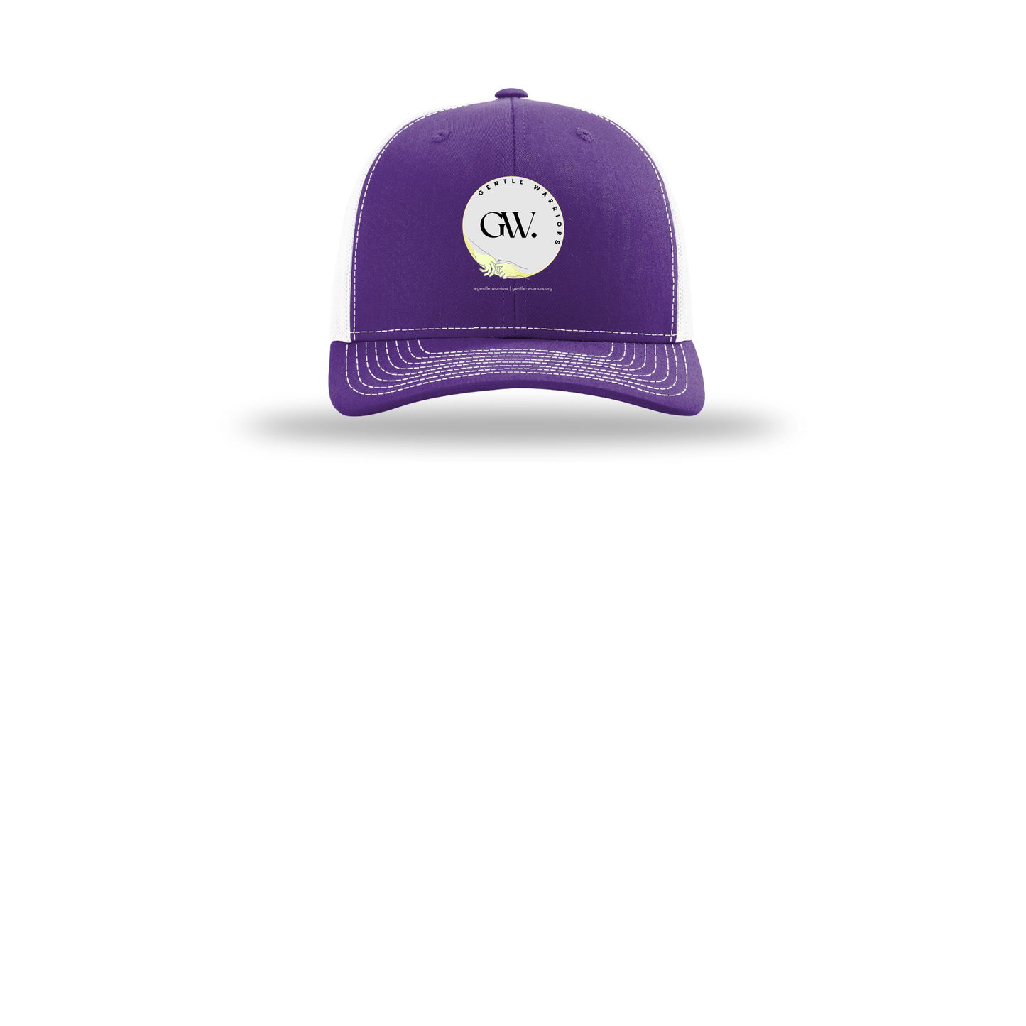 gentle-warriors-richardson-trucker-cap-embroidery-capfront-R112-purplewhite-flat-front