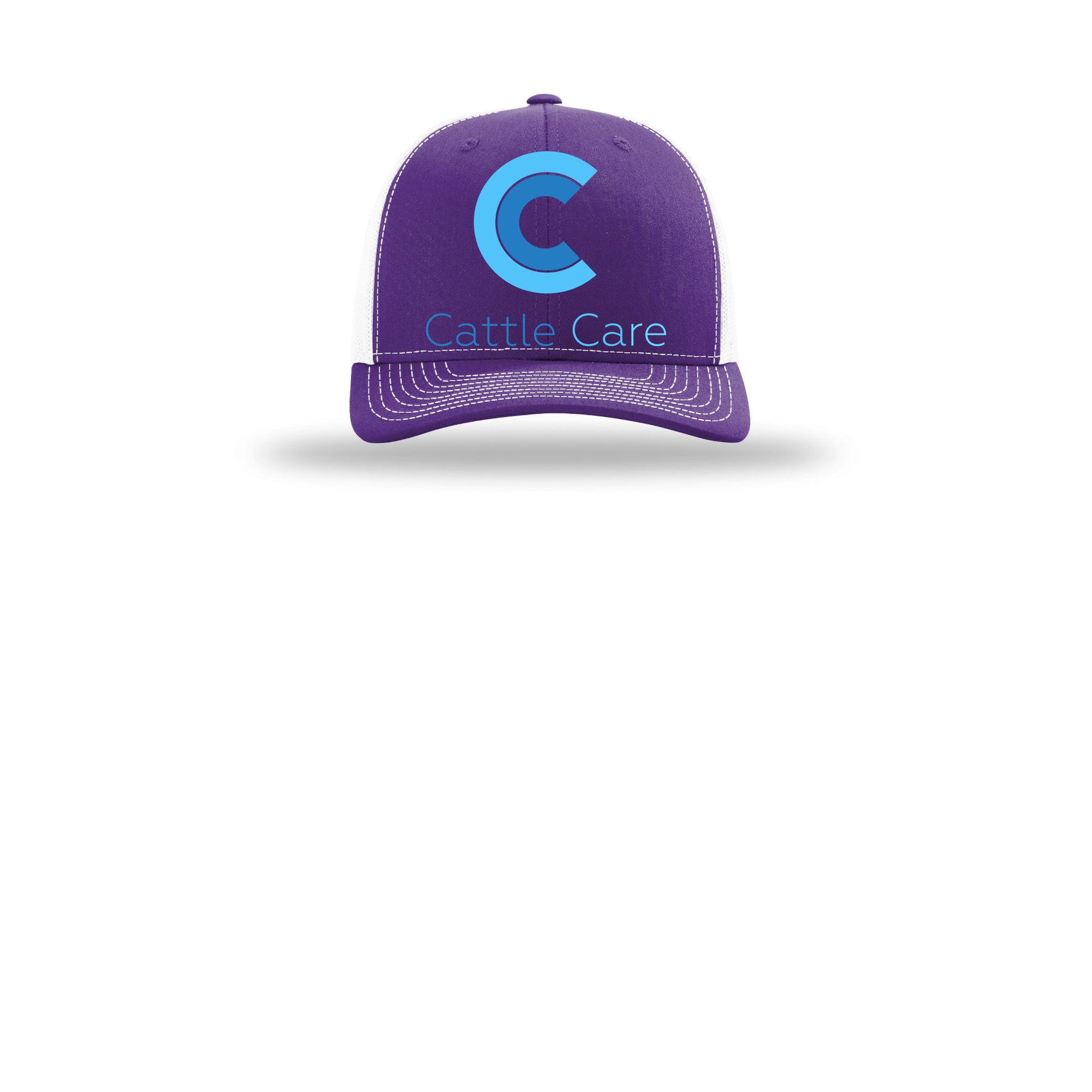cattle-care-richardson-trucker-cap-embroidery-capfront-R112-purplewhite-flat-front
