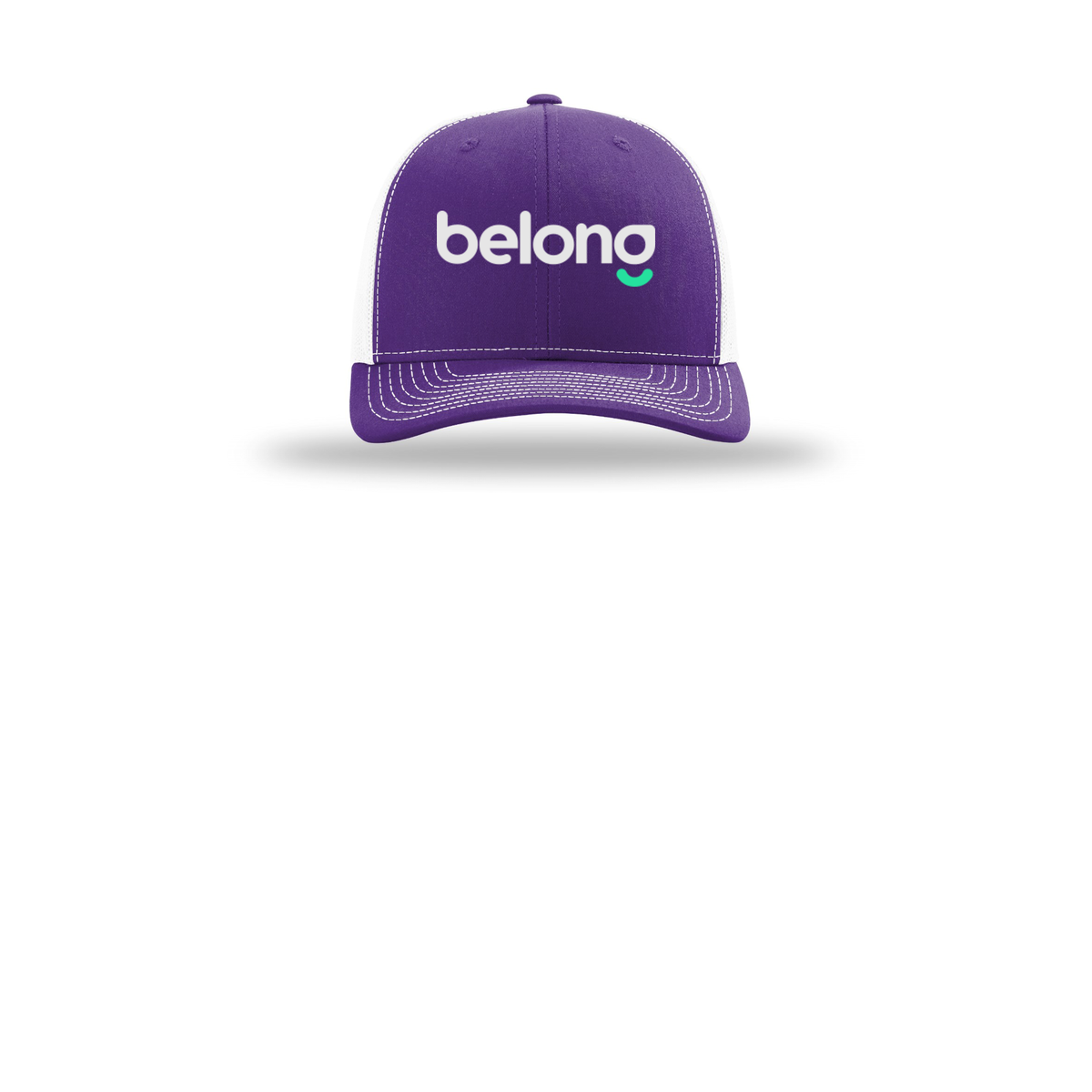 belonghome-richardson-trucker-cap-embroidery-capfront-R112-purplewhite-flat-front