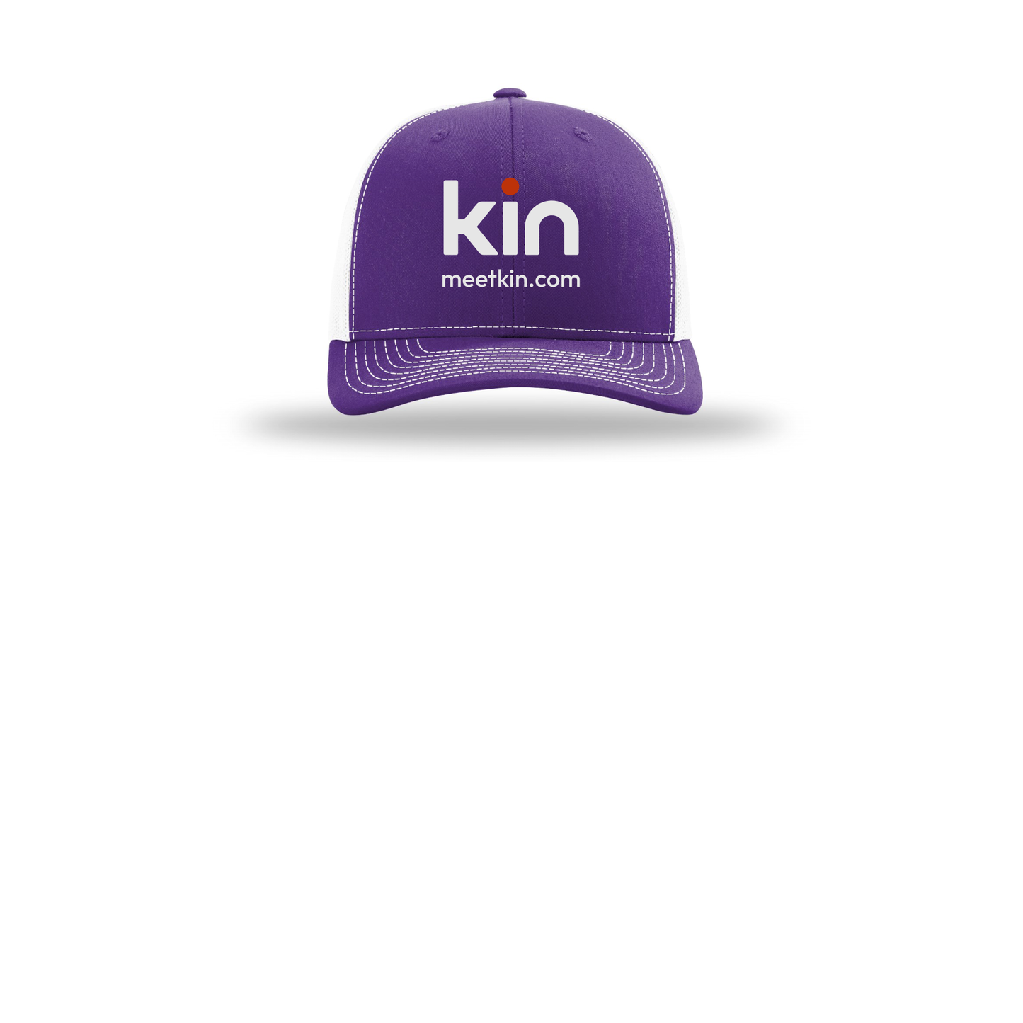 kin-richardson-trucker-cap-embroidery-capfront-R112-purplewhite-flat-front