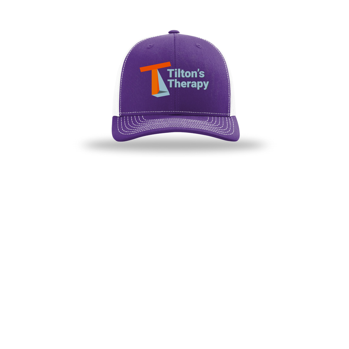 tiltonstherapy-richardson-trucker-cap-embroidery-capfront-R112-purplewhite-flat-front