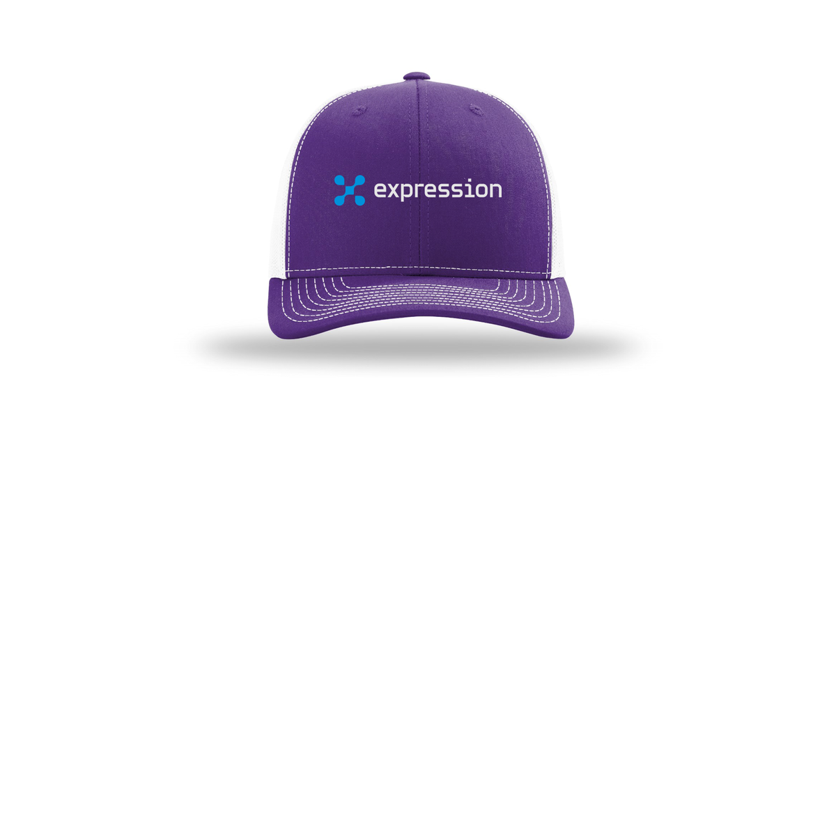 expr-richardson-trucker-cap-embroidery-capfront-R112-purplewhite-flat-front
