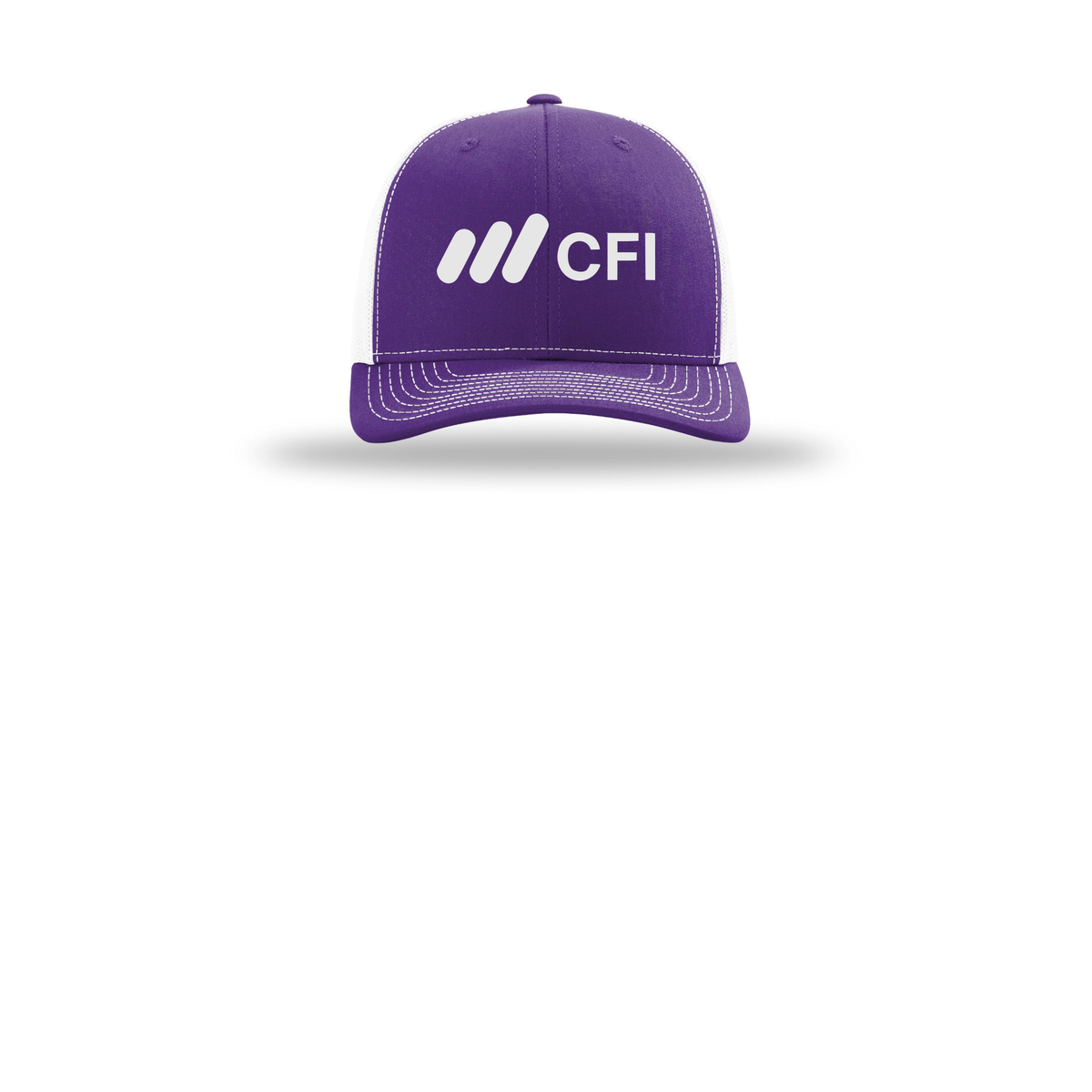 corporatefinanceinstitute-richardson-trucker-cap-embroidery-capfront-R112-purplewhite-flat-front