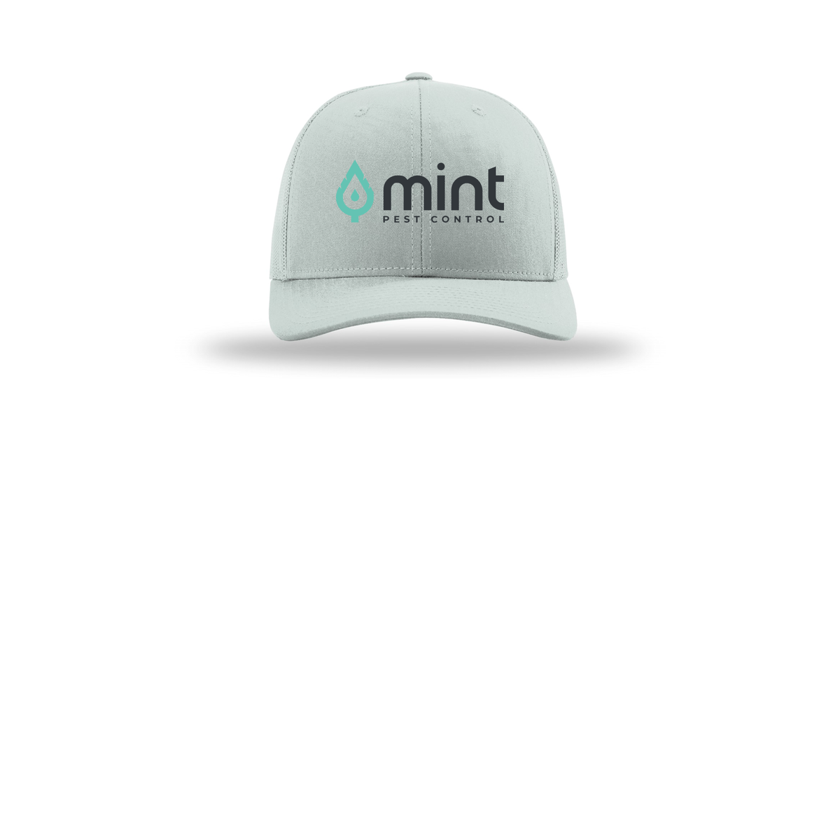 mintpest-richardson-trucker-cap-embroidery-capfront-R112-quarry-flat-front