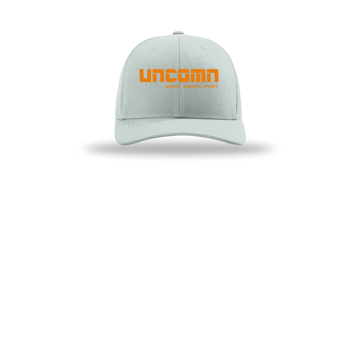 uncomn-richardson-trucker-cap-embroidery-capfront-R112-quarry-flat-front