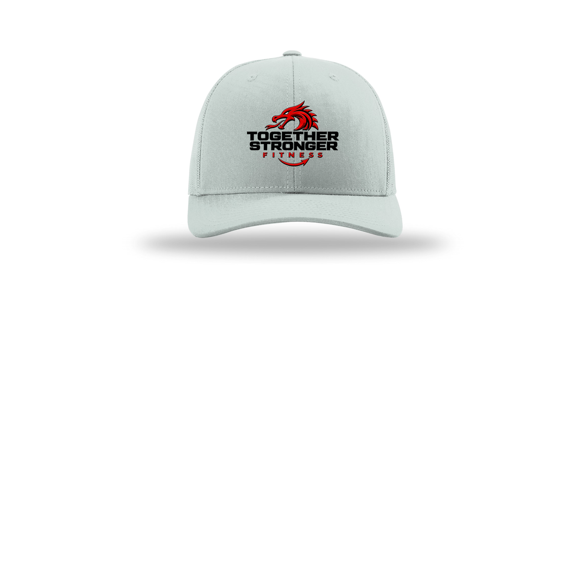 togetherstrongerfitness-richardson-trucker-cap-embroidery-capfront-R112-quarry-flat-front