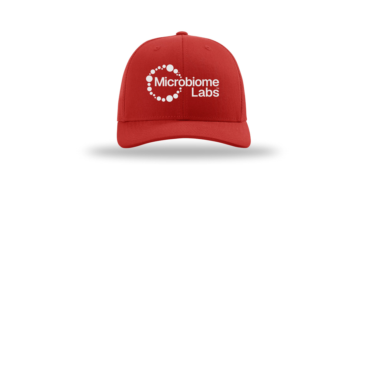 microbiomelabs-richardson-trucker-cap-embroidery-capfront-R112-red-flat-front