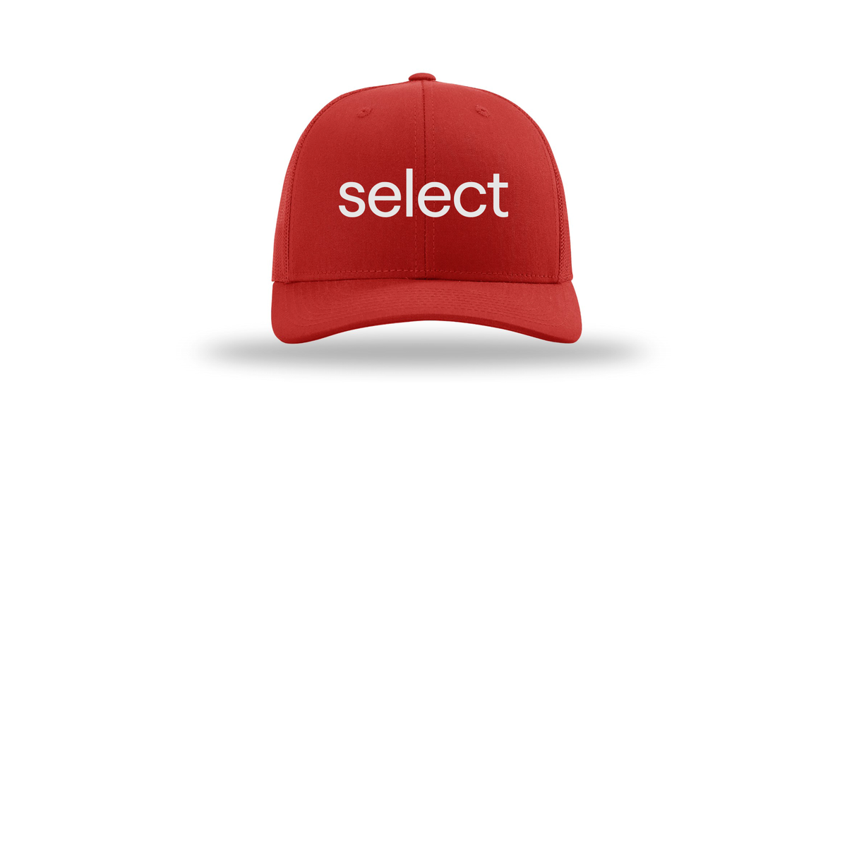 meetselect-richardson-trucker-cap-embroidery-capfront-R112-red-flat-front