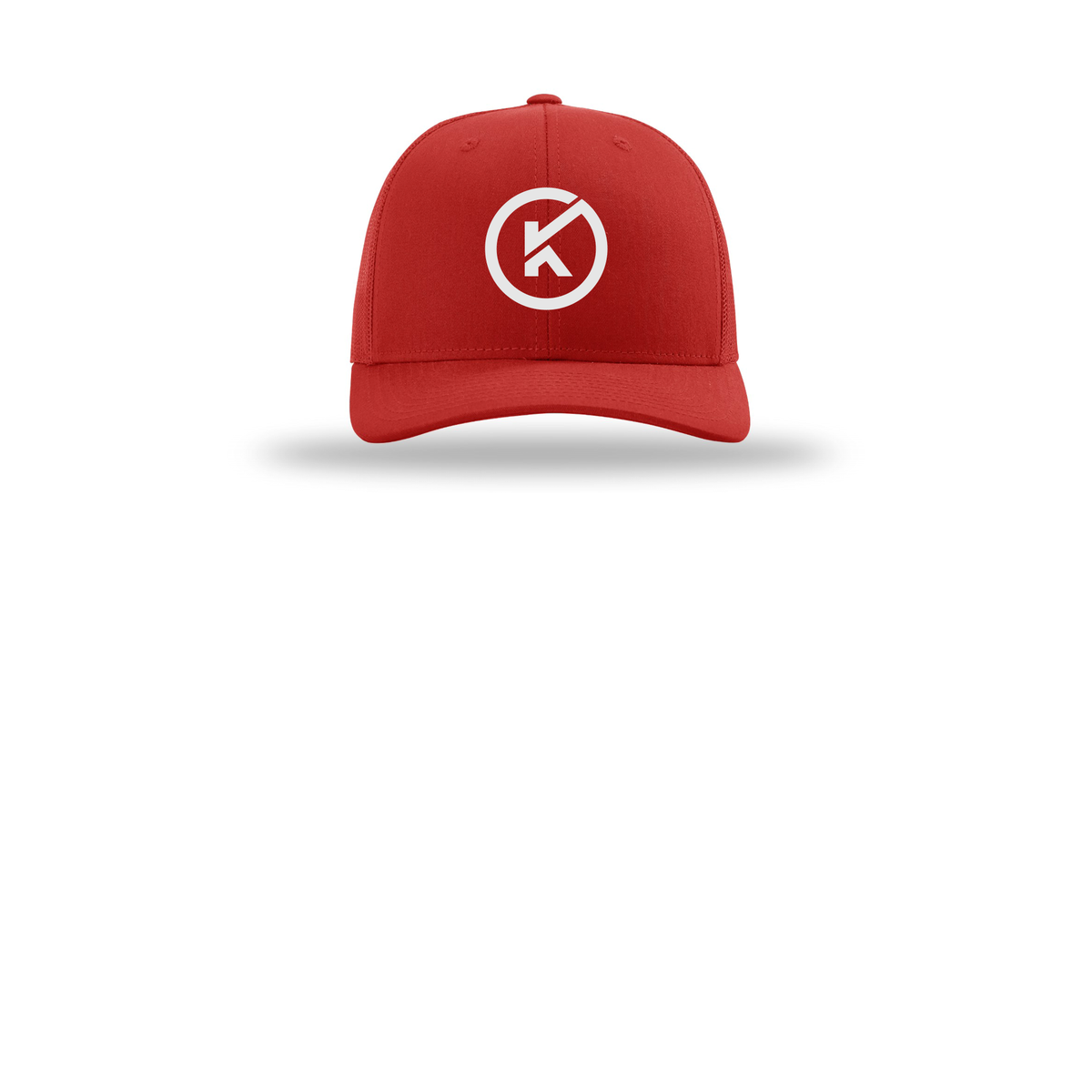 kitmanlabs-richardson-trucker-cap-embroidery-capfront-R112-red-flat-front