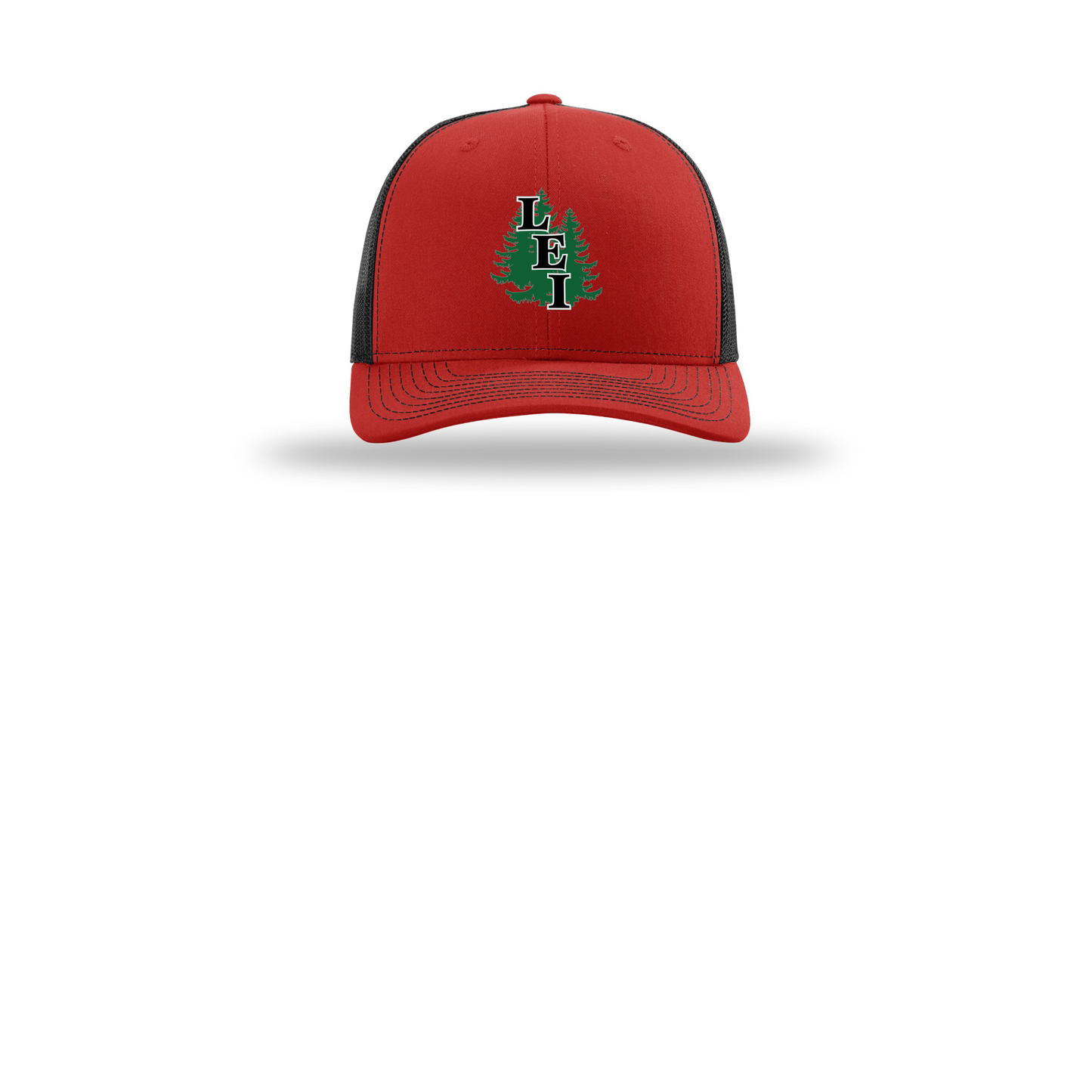 leisite-richardson-trucker-cap-embroidery-capfront-R112-redblack-flat-front