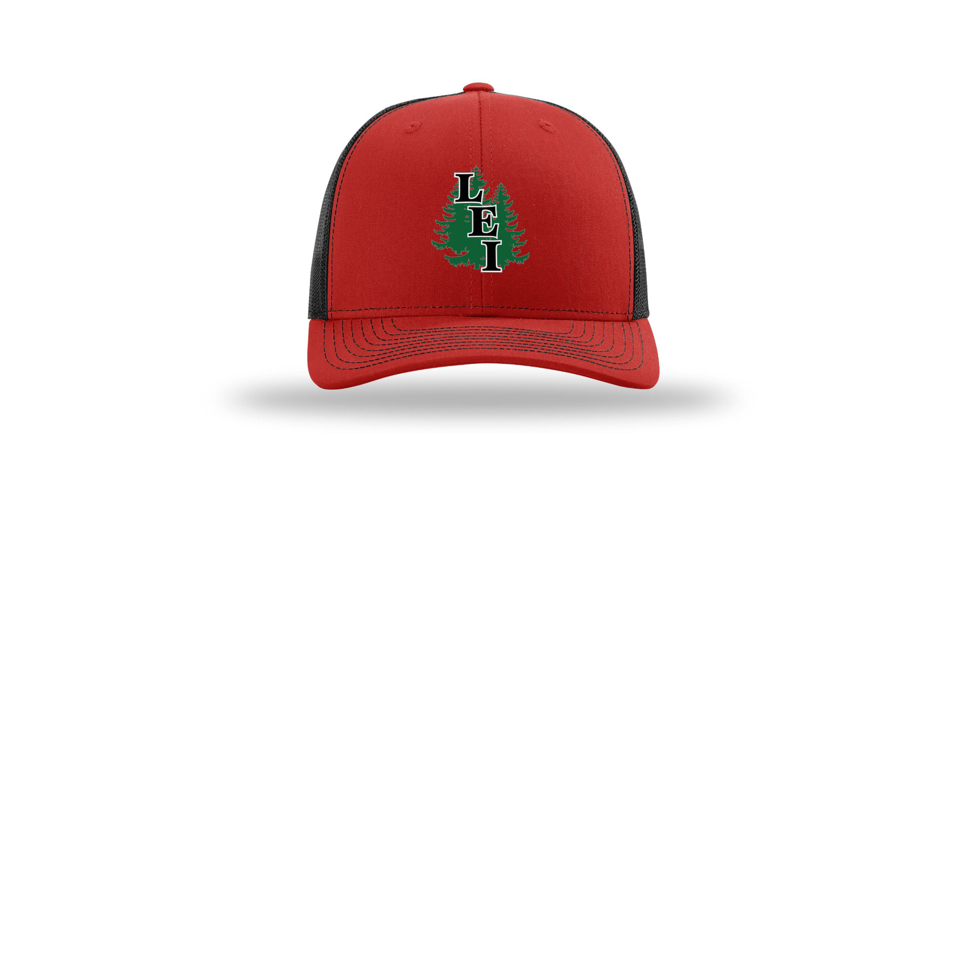 leisite-richardson-trucker-cap-embroidery-capfront-R112-redblack-flat-front