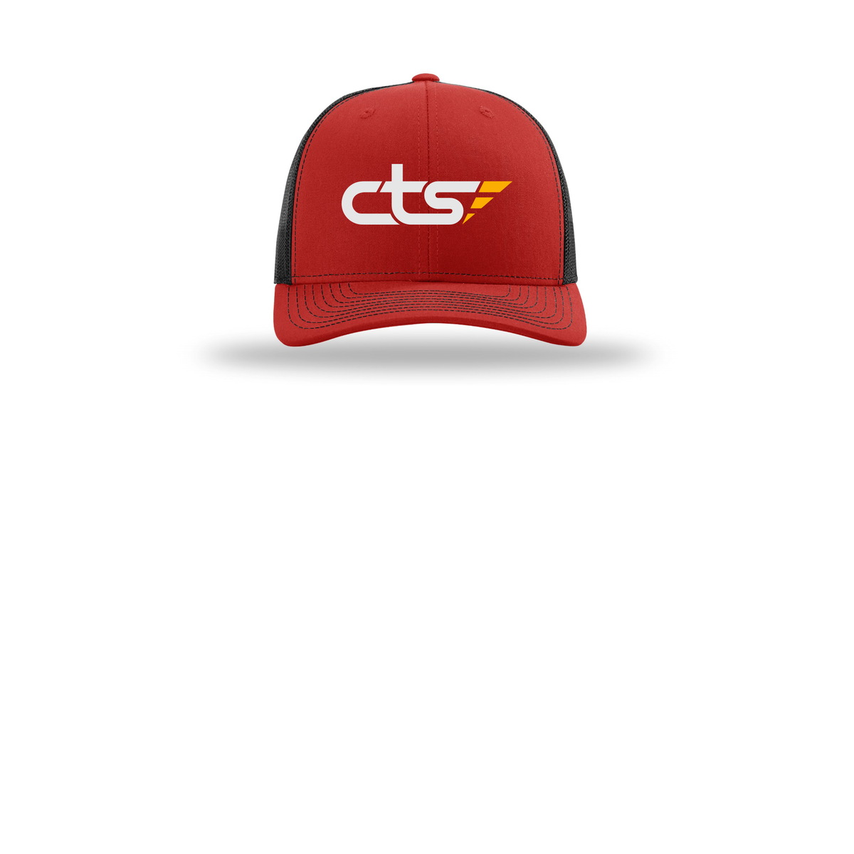cts1-richardson-trucker-cap-embroidery-capfront-R112-redblack-flat-front