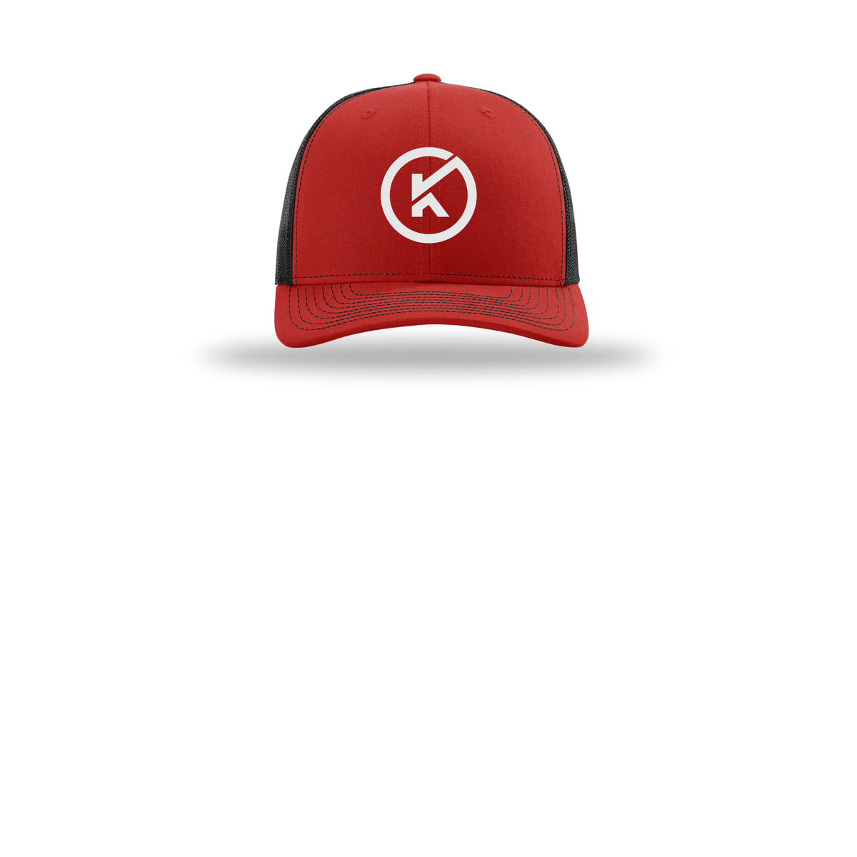 kitmanlabs-richardson-trucker-cap-embroidery-capfront-R112-redblack-flat-front
