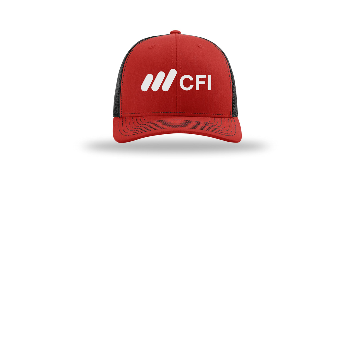 corporatefinanceinstitute-richardson-trucker-cap-embroidery-capfront-R112-redblack-flat-front
