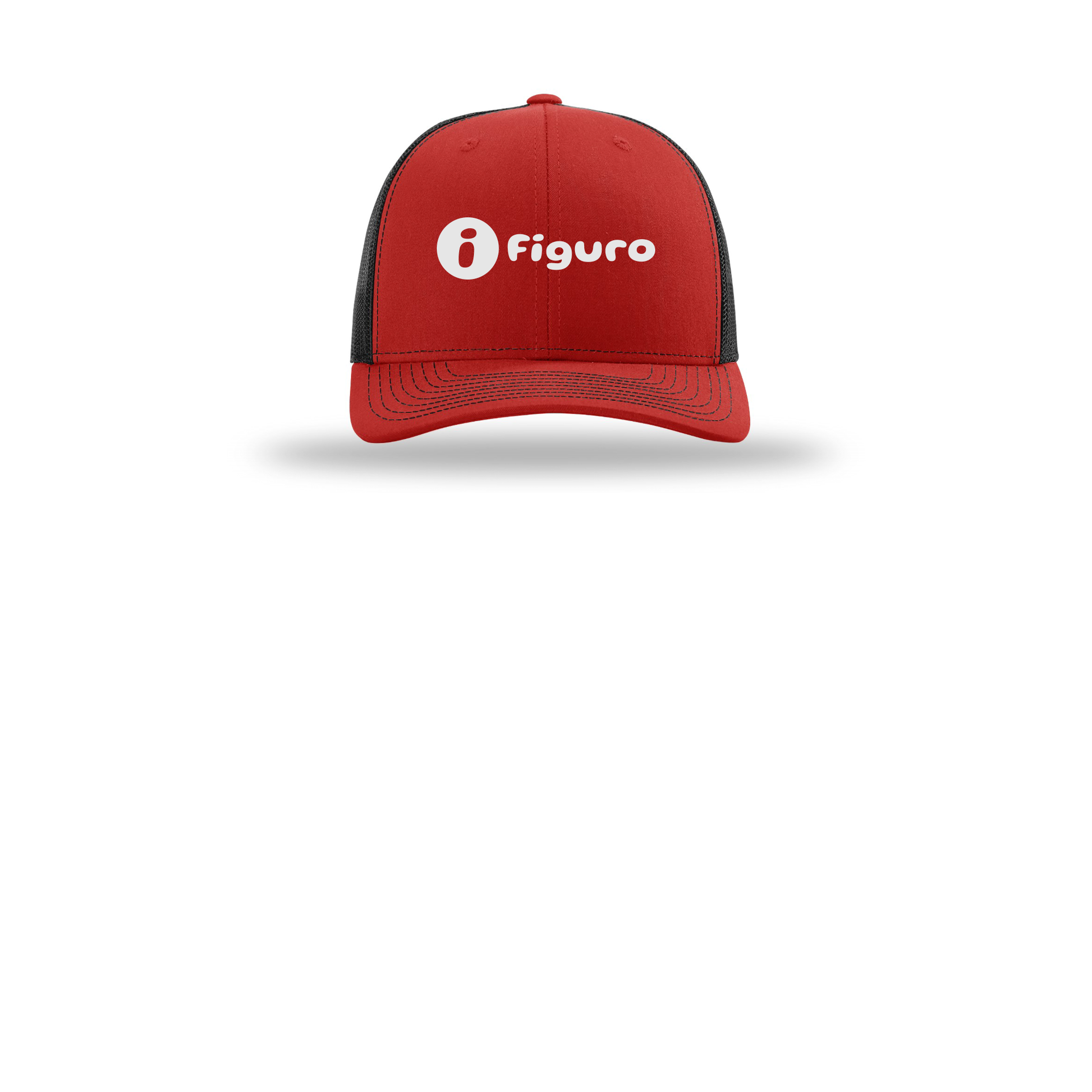 getfiguro-richardson-trucker-cap-embroidery-capfront-R112-redblack-flat-front
