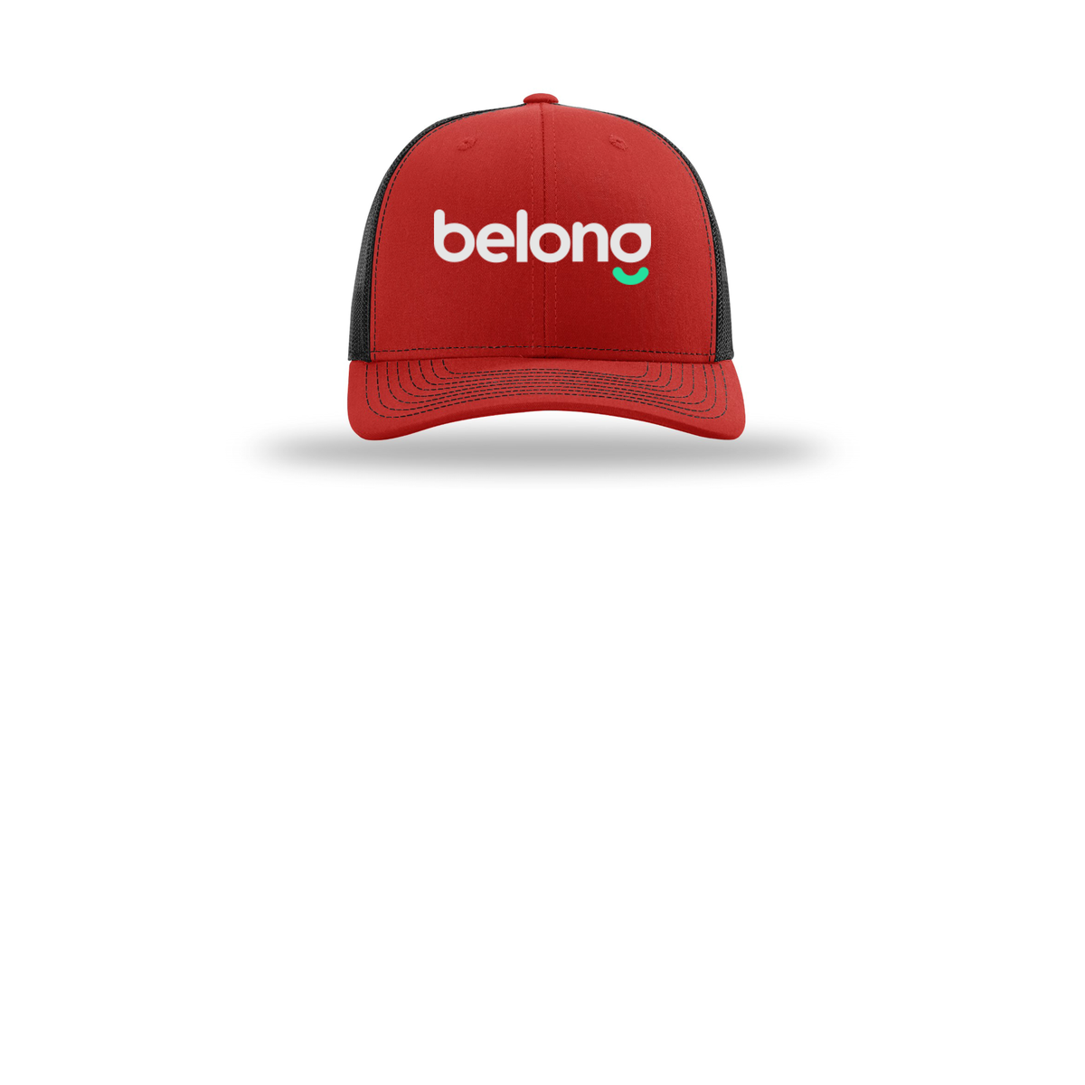 belonghome-richardson-trucker-cap-embroidery-capfront-R112-redblack-flat-front