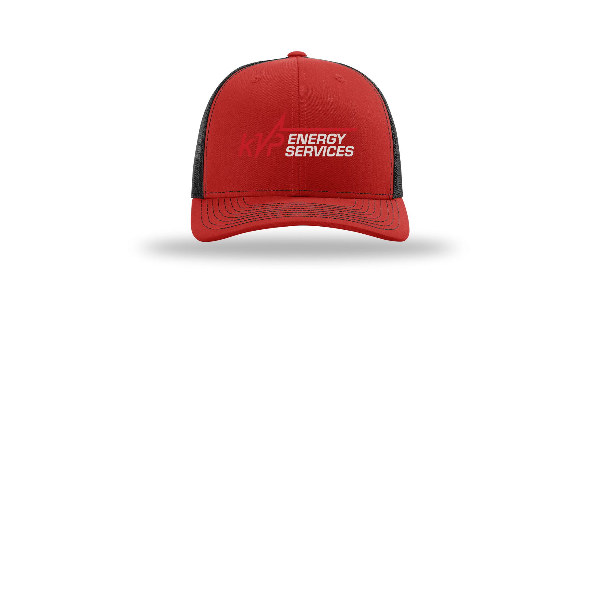 kvpenergy-richardson-trucker-cap-embroidery-capfront-R112-redblack-flat-front