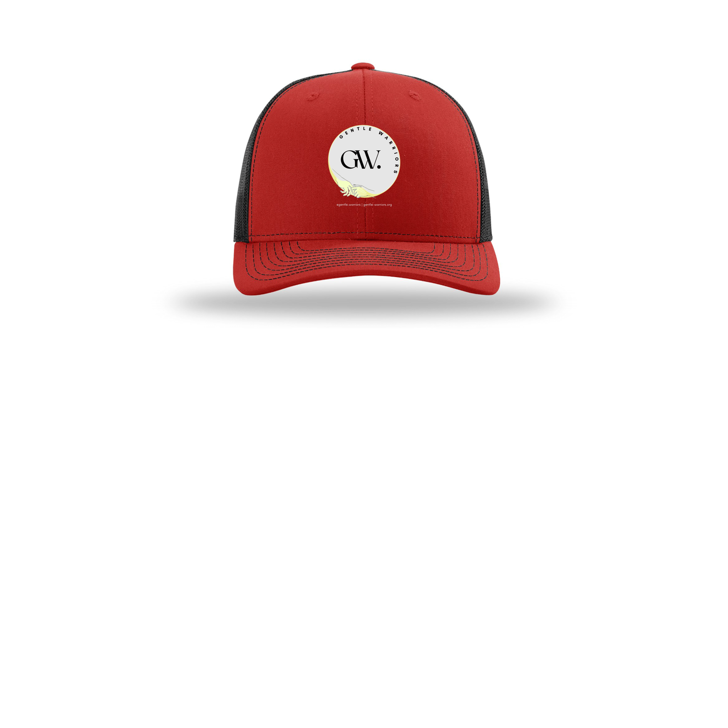 gentle-warriors-richardson-trucker-cap-embroidery-capfront-R112-redblack-flat-front