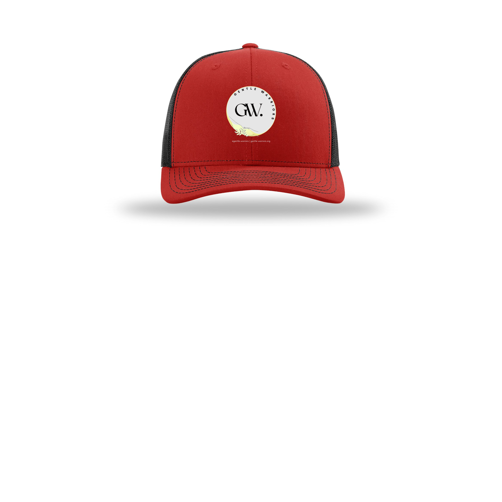 gentle-warriors-richardson-trucker-cap-embroidery-capfront-R112-redblack-flat-front