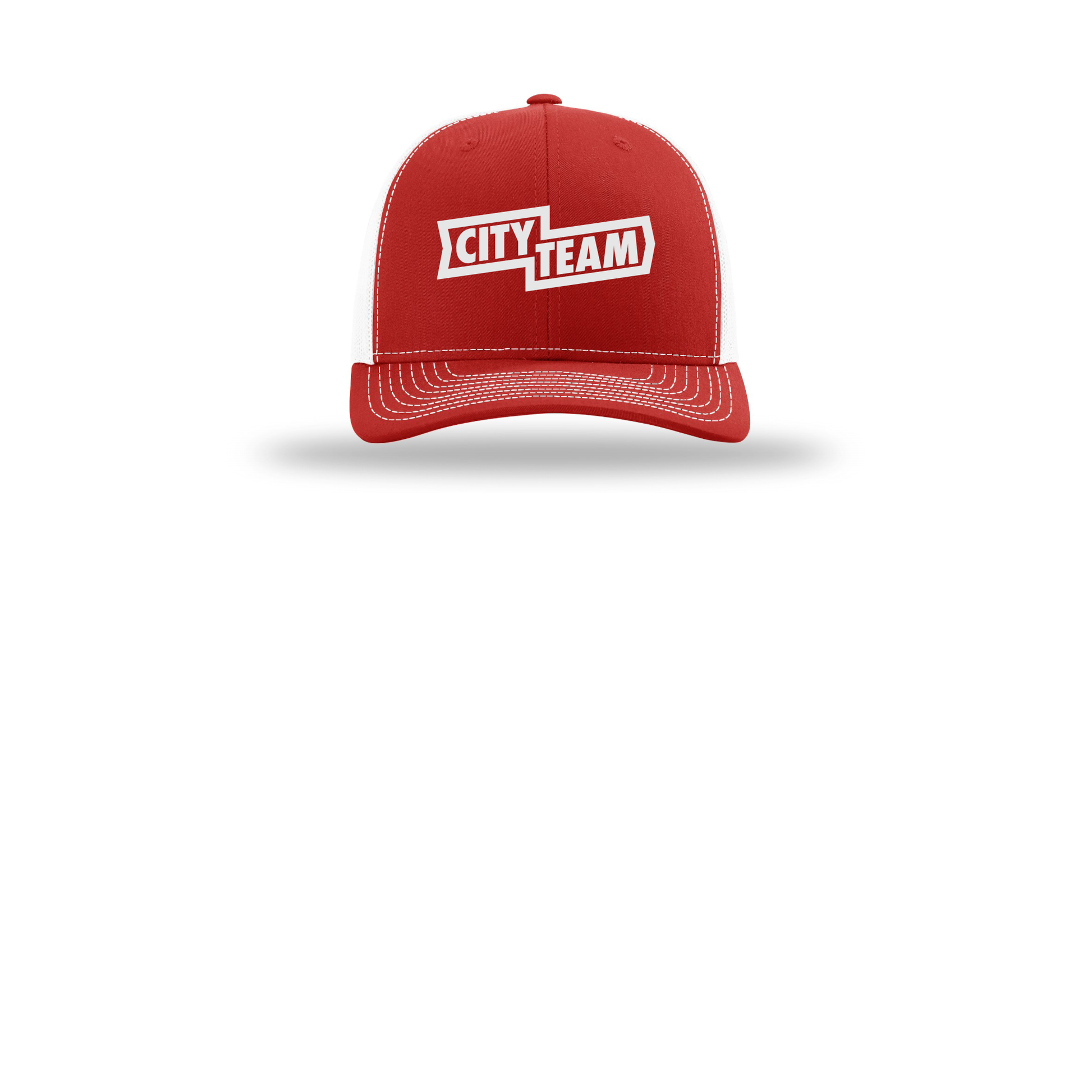 cityteam-richardson-trucker-cap-embroidery-capfront-R112-redwhite-flat-front