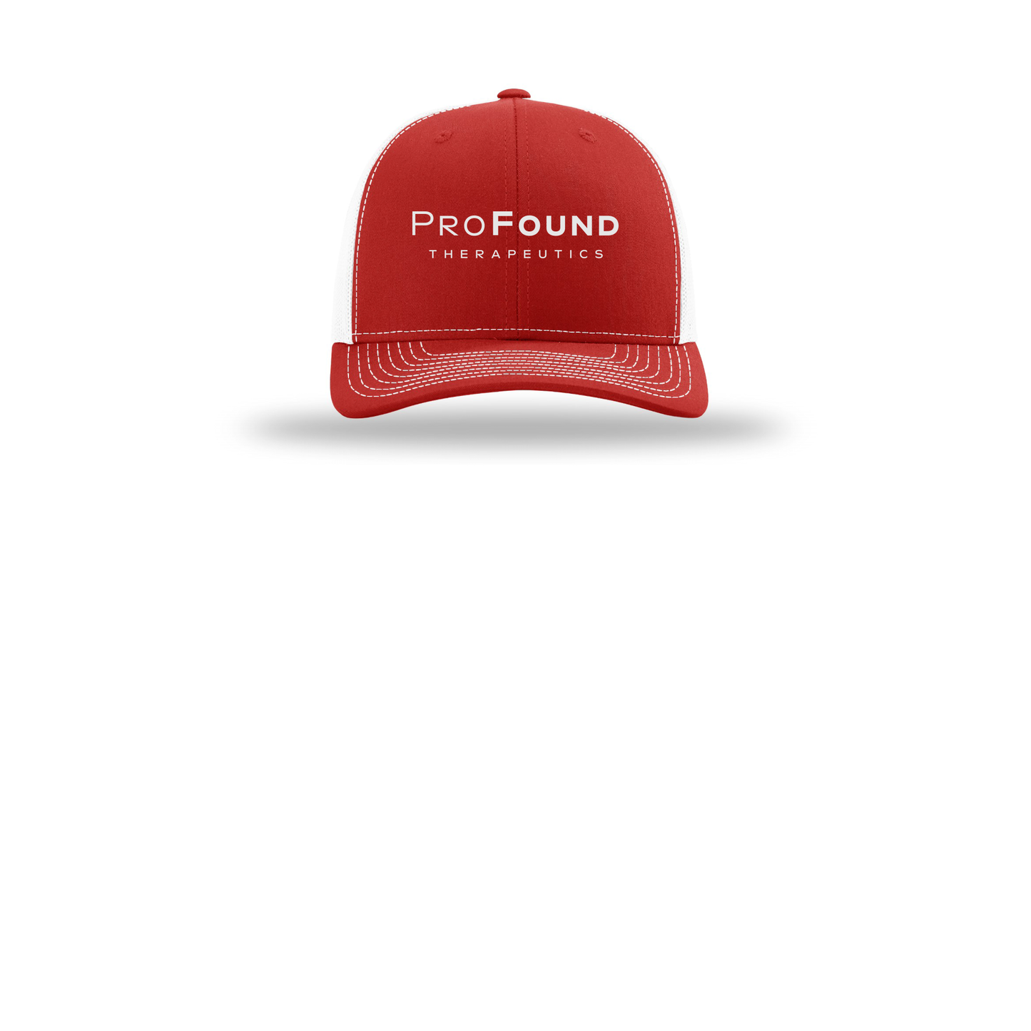 profoundtx-richardson-trucker-cap-embroidery-capfront-R112-redwhite-flat-front