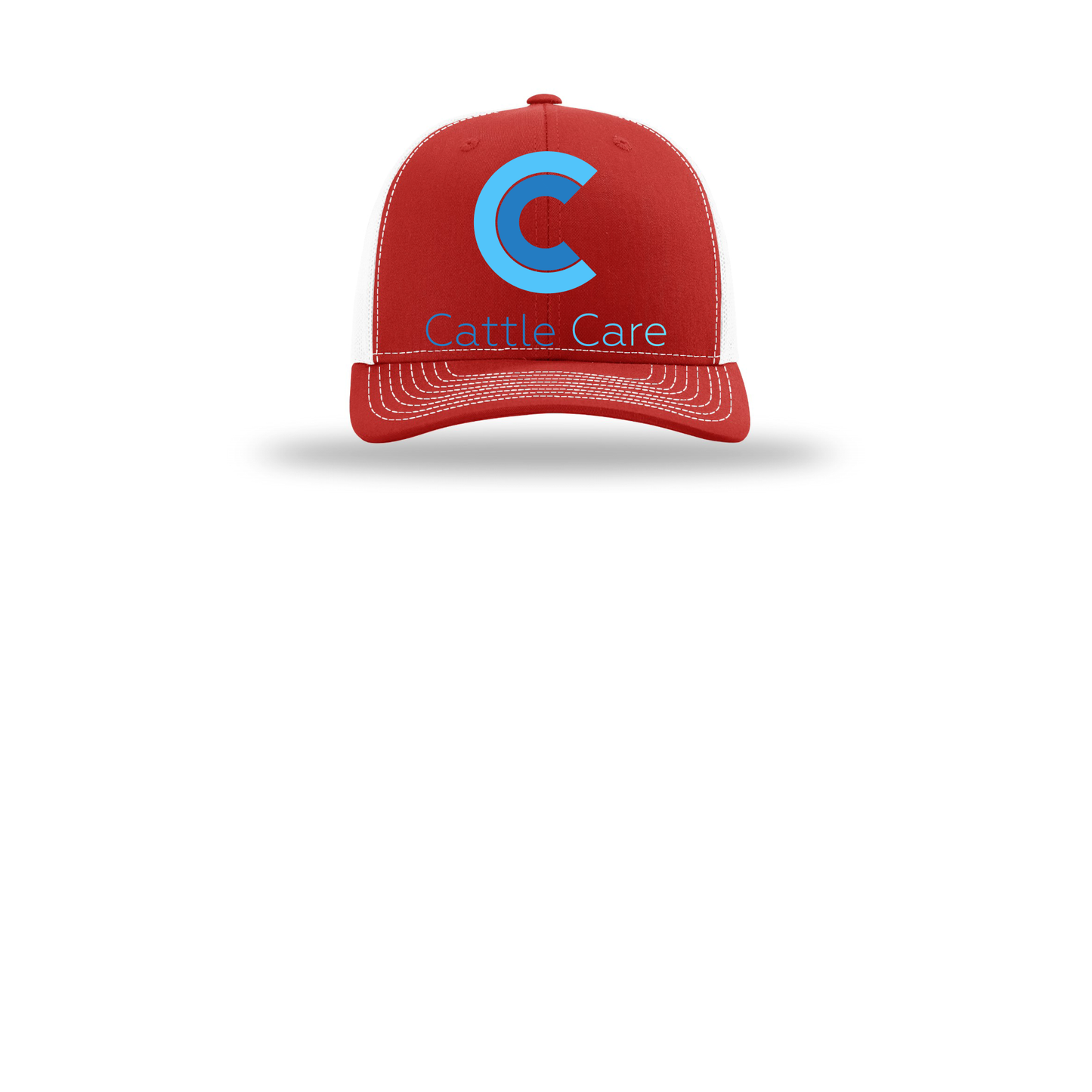cattle-care-richardson-trucker-cap-embroidery-capfront-R112-redwhite-flat-front