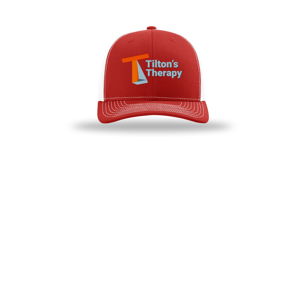 tiltonstherapy-richardson-trucker-cap-embroidery-capfront-R112-redwhite-flat-front