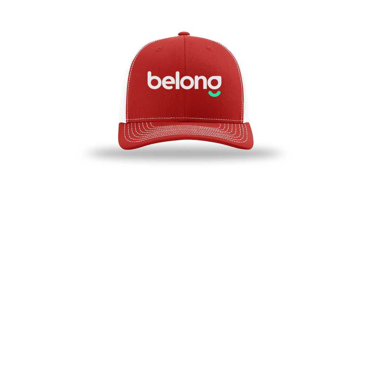 belonghome-richardson-trucker-cap-embroidery-capfront-R112-redwhite-flat-front