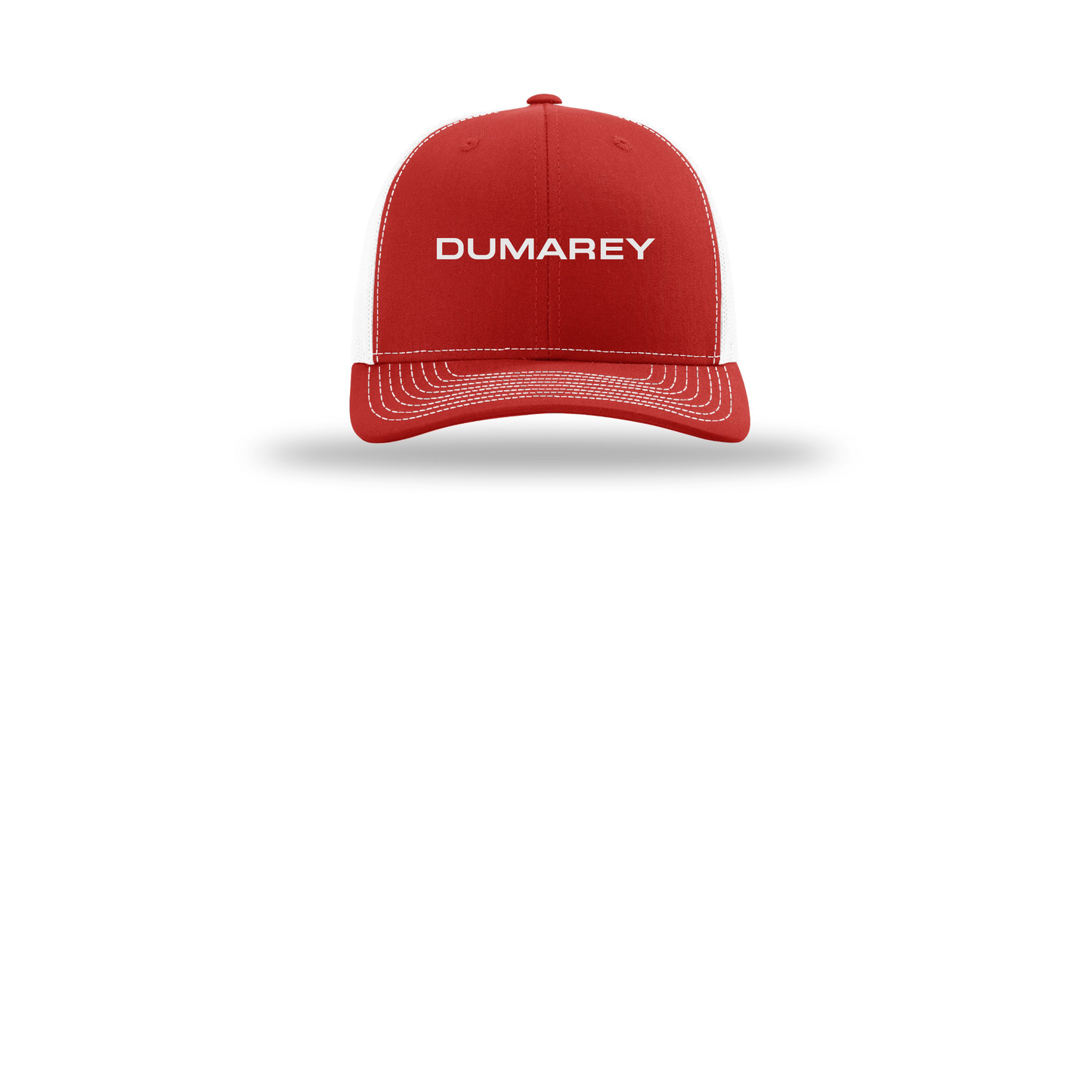 dumarey-richardson-trucker-cap-embroidery-capfront-R112-redwhite-flat-front