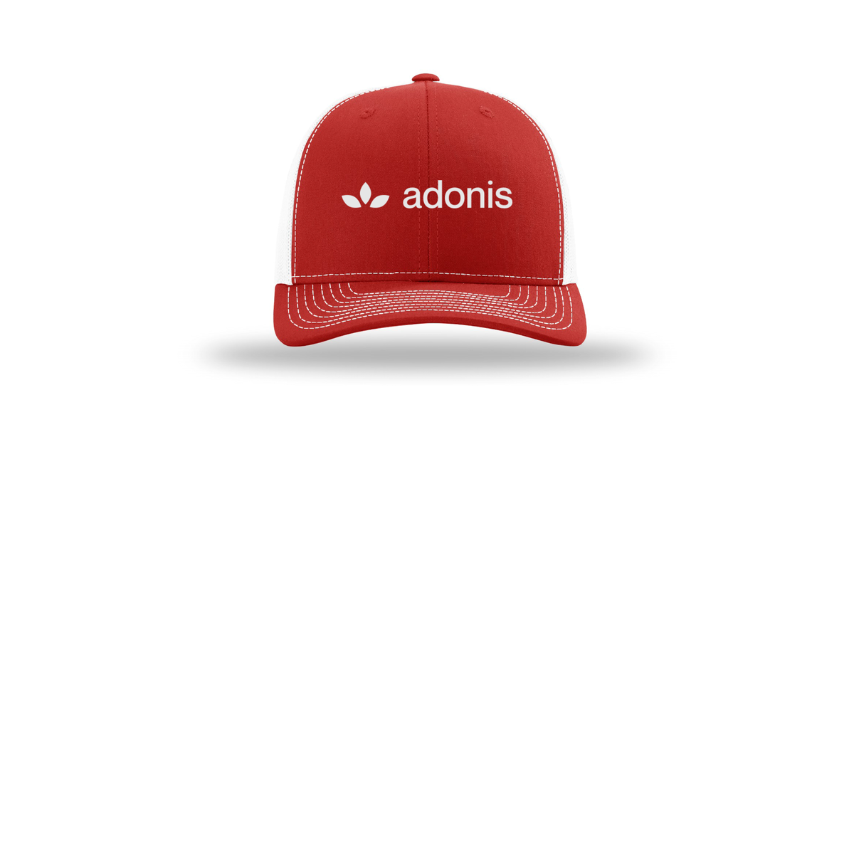 adonis-richardson-trucker-cap-embroidery-capfront-R112-redwhite-flat-front