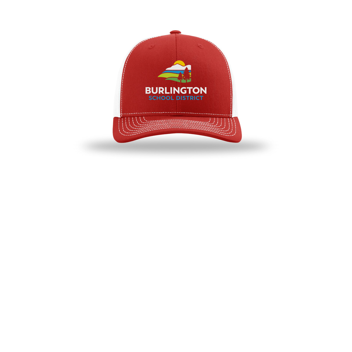 bsdvt-richardson-trucker-cap-embroidery-capfront-R112-redwhite-flat-front