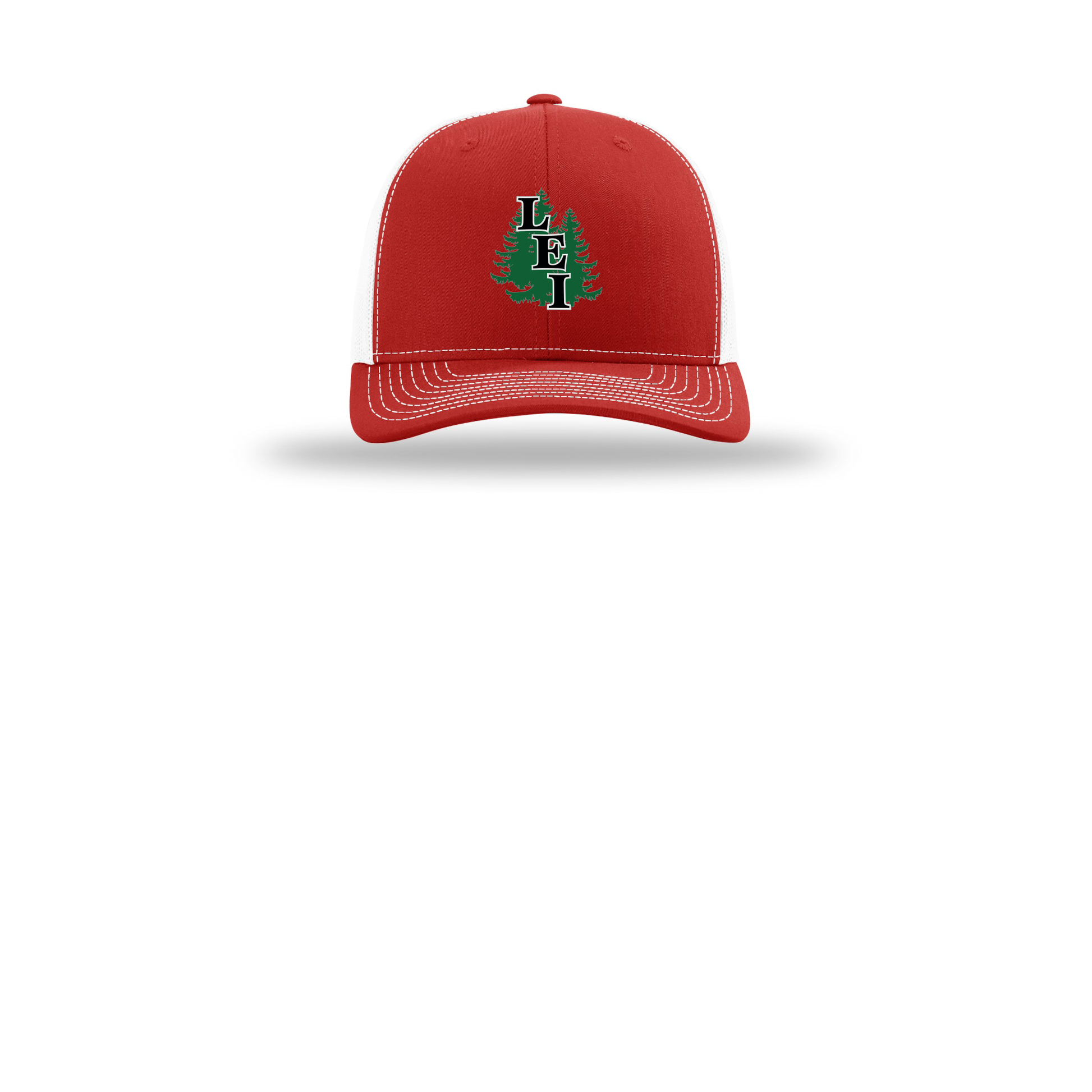 leisite-richardson-trucker-cap-embroidery-capfront-R112-redwhite-flat-front