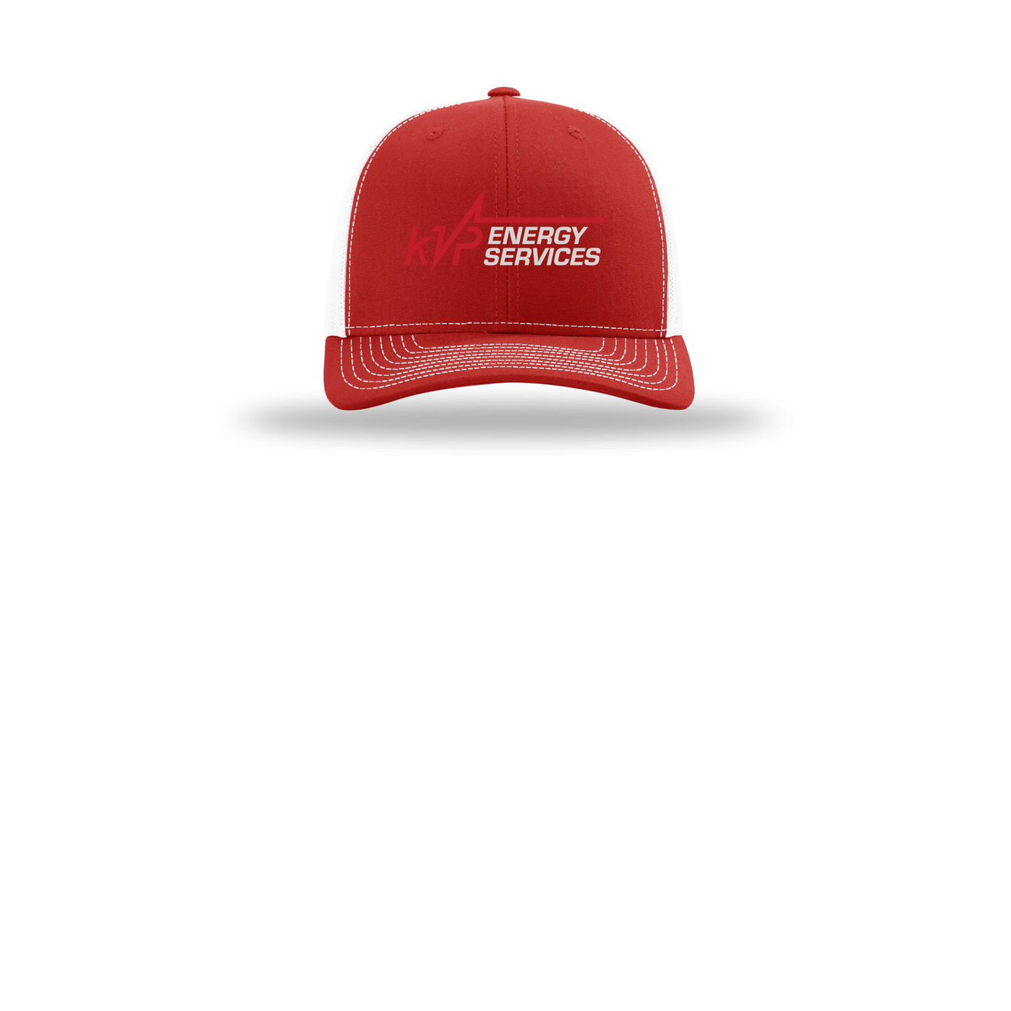 kvpenergy-richardson-trucker-cap-embroidery-capfront-R112-redwhite-flat-front