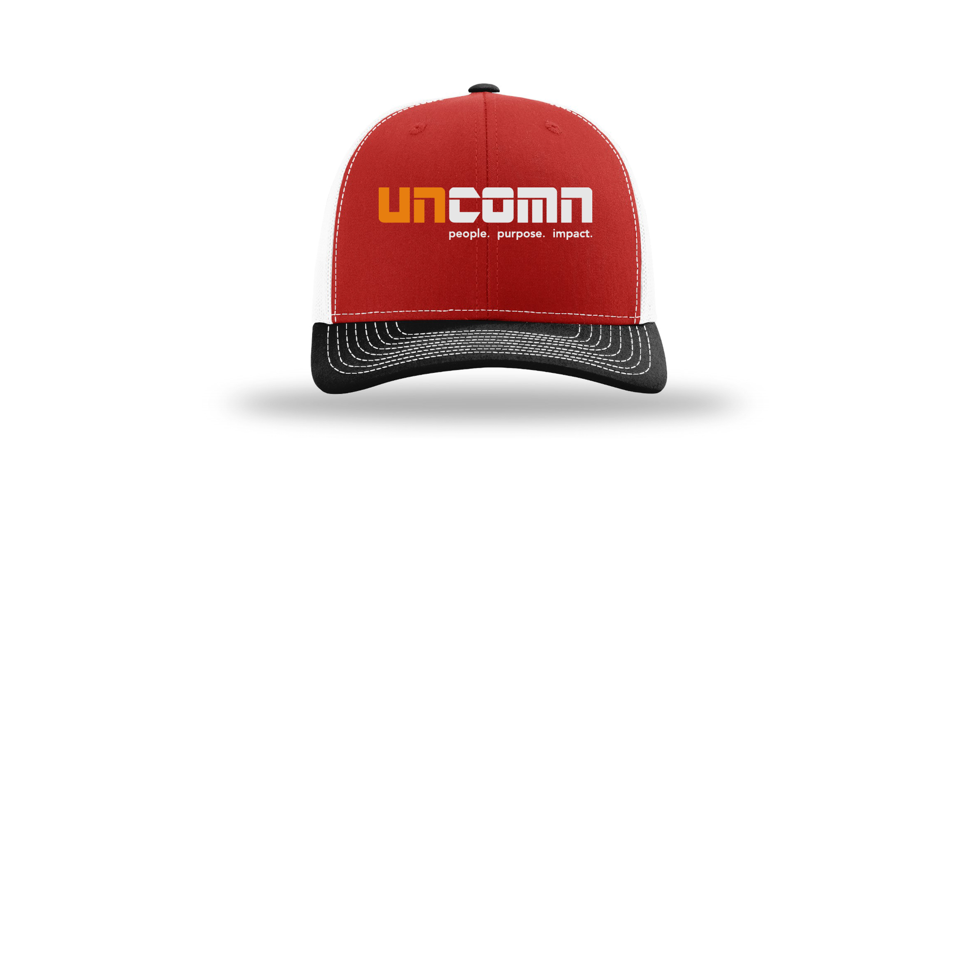 uncomn-richardson-trucker-cap-embroidery-capfront-R112-redwhiteblack-flat-front