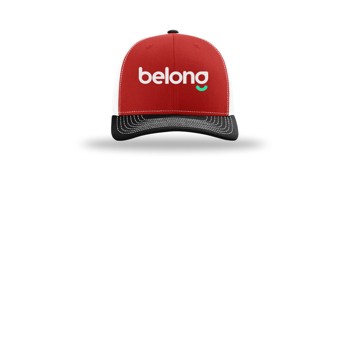 belonghome-richardson-trucker-cap-embroidery-capfront-R112-redwhiteblack-flat-front