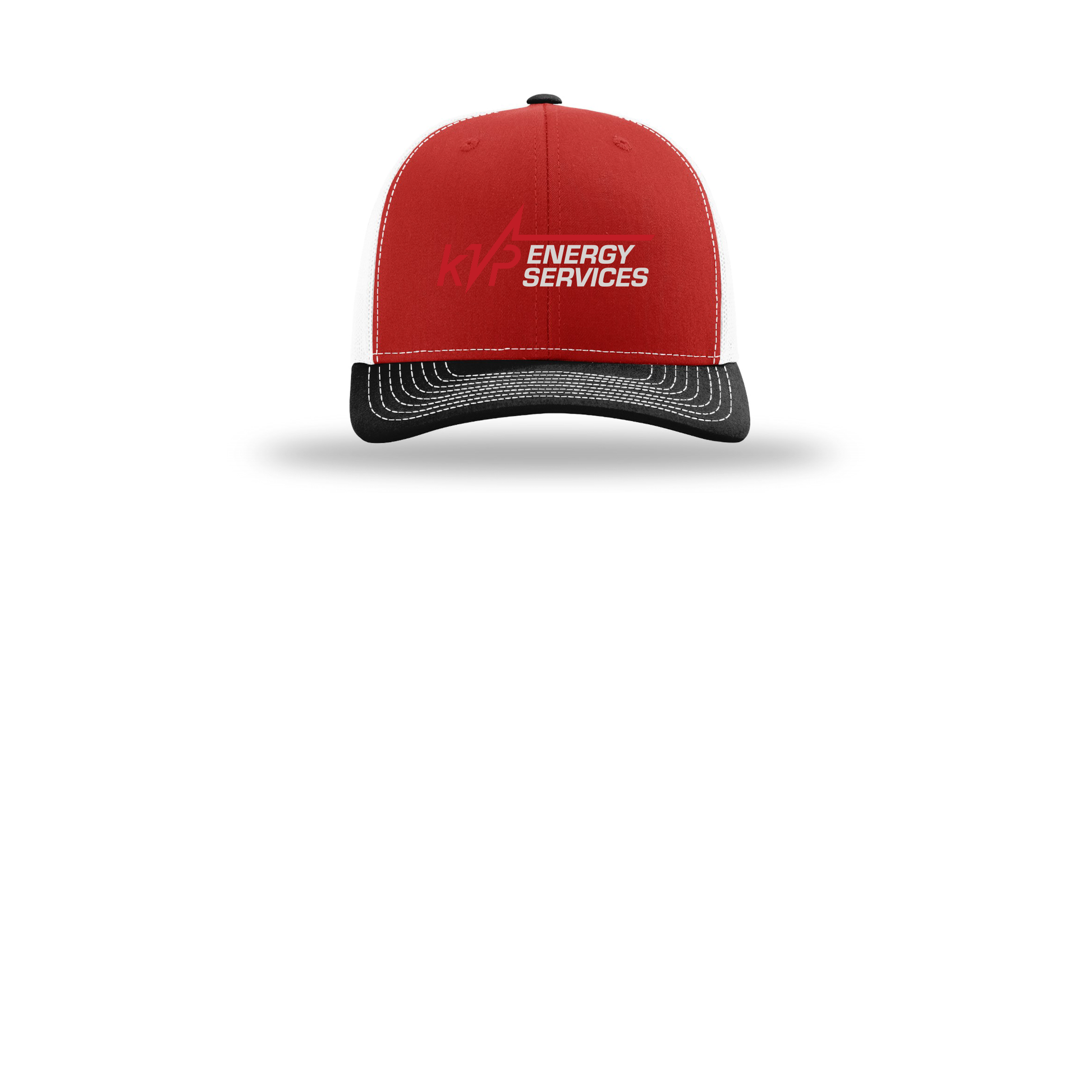 kvpenergy-richardson-trucker-cap-embroidery-capfront-R112-redwhiteblack-flat-front
