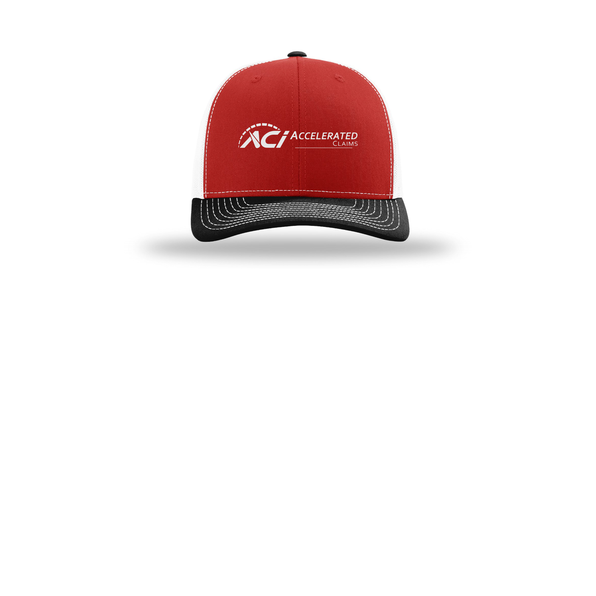 accelclaims-richardson-trucker-cap-embroidery-capfront-R112-redwhiteblack-flat-front