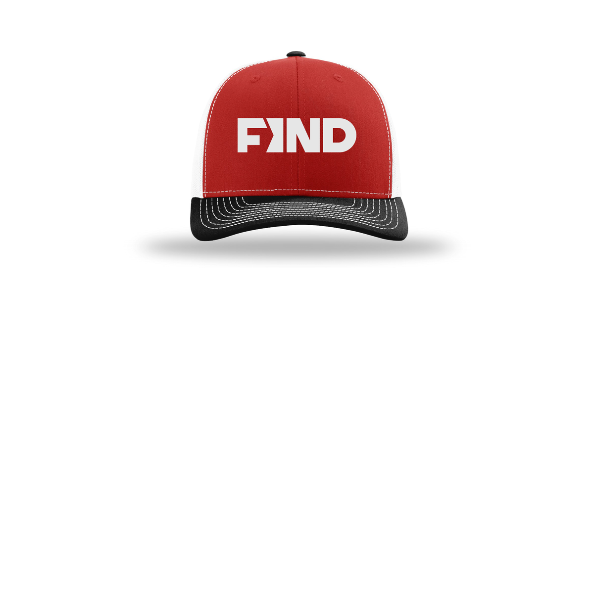 findrealestate-richardson-trucker-cap-embroidery-capfront-R112-redwhiteblack-flat-front