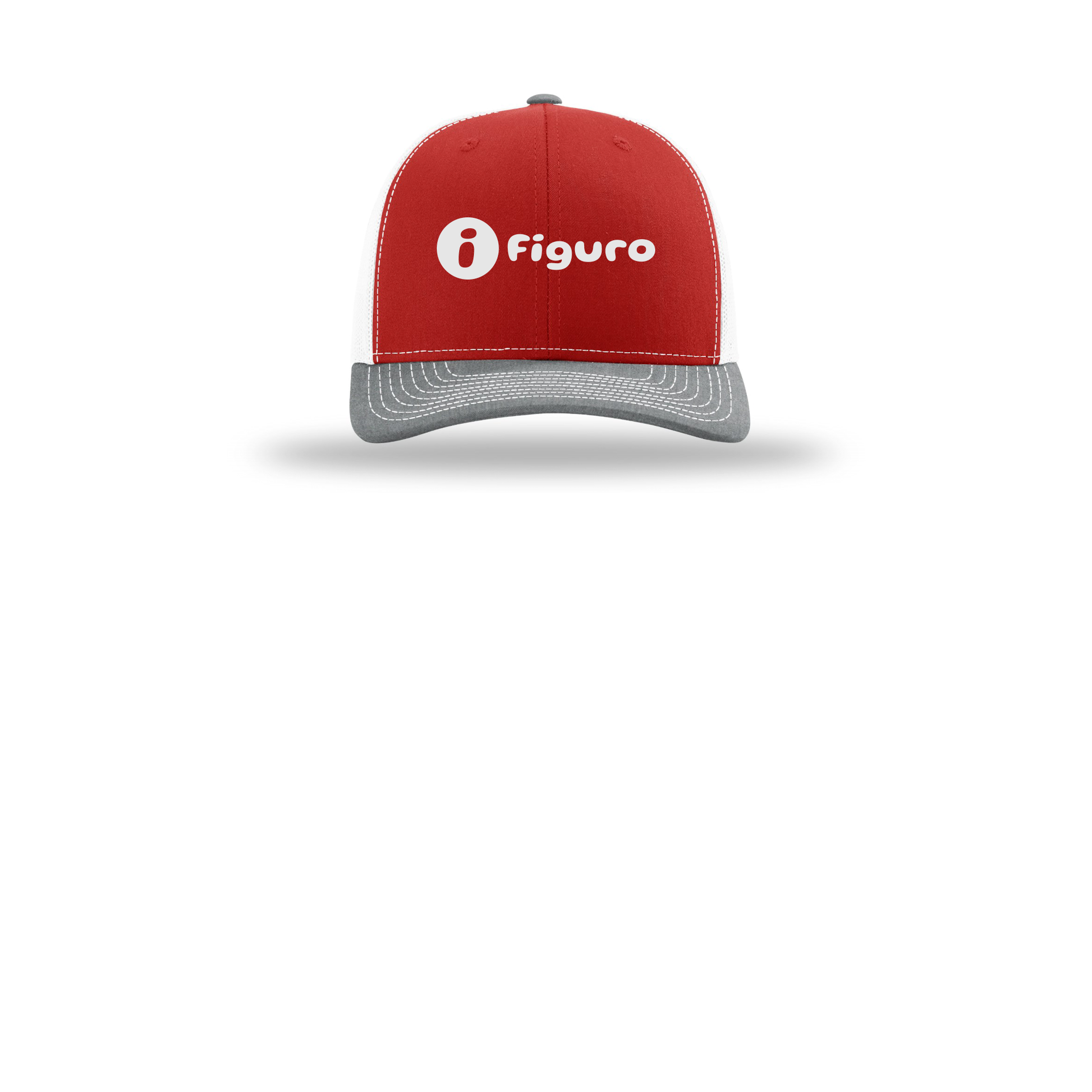 getfiguro-richardson-trucker-cap-embroidery-capfront-R112-redwhiteheathergrey-flat-front