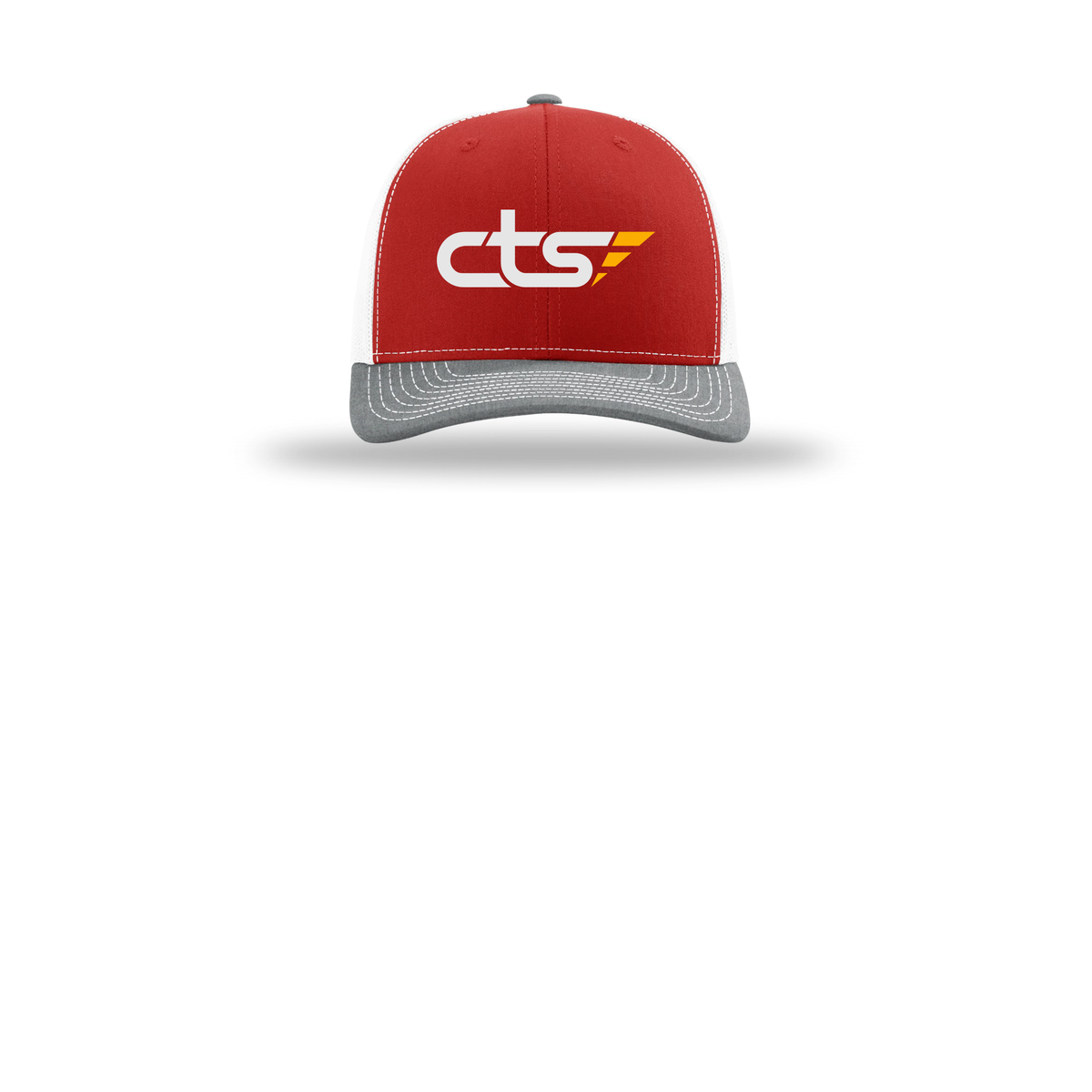 cts1-richardson-trucker-cap-embroidery-capfront-R112-redwhiteheathergrey-flat-front