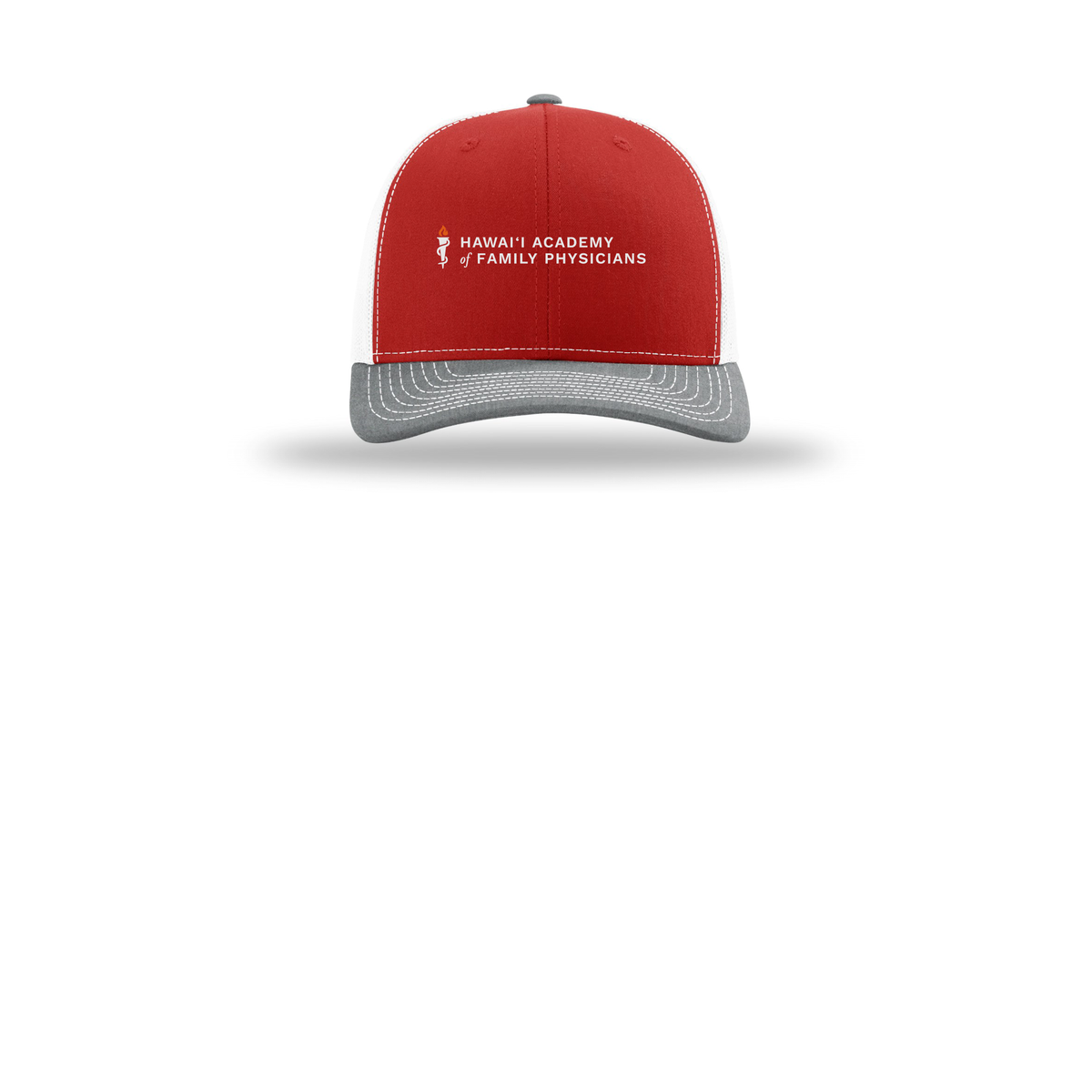 hafp-richardson-trucker-cap-embroidery-capfront-R112-redwhiteheathergrey-flat-front