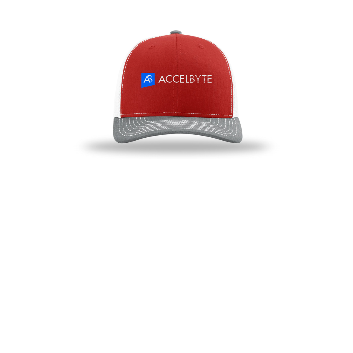 accelbyte-richardson-trucker-cap-embroidery-capfront-R112-redwhiteheathergrey-flat-front