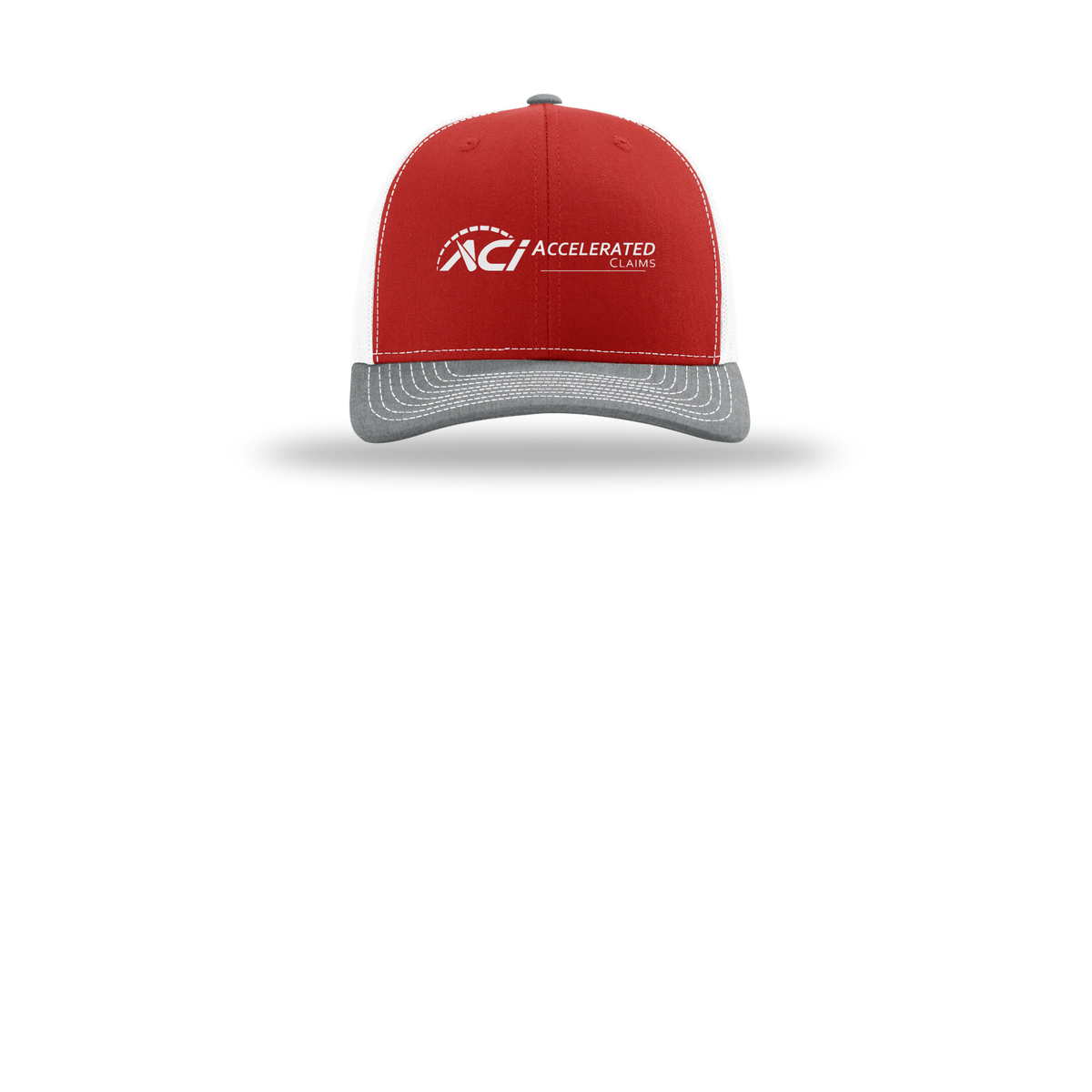 accelclaims-richardson-trucker-cap-embroidery-capfront-R112-redwhiteheathergrey-flat-front